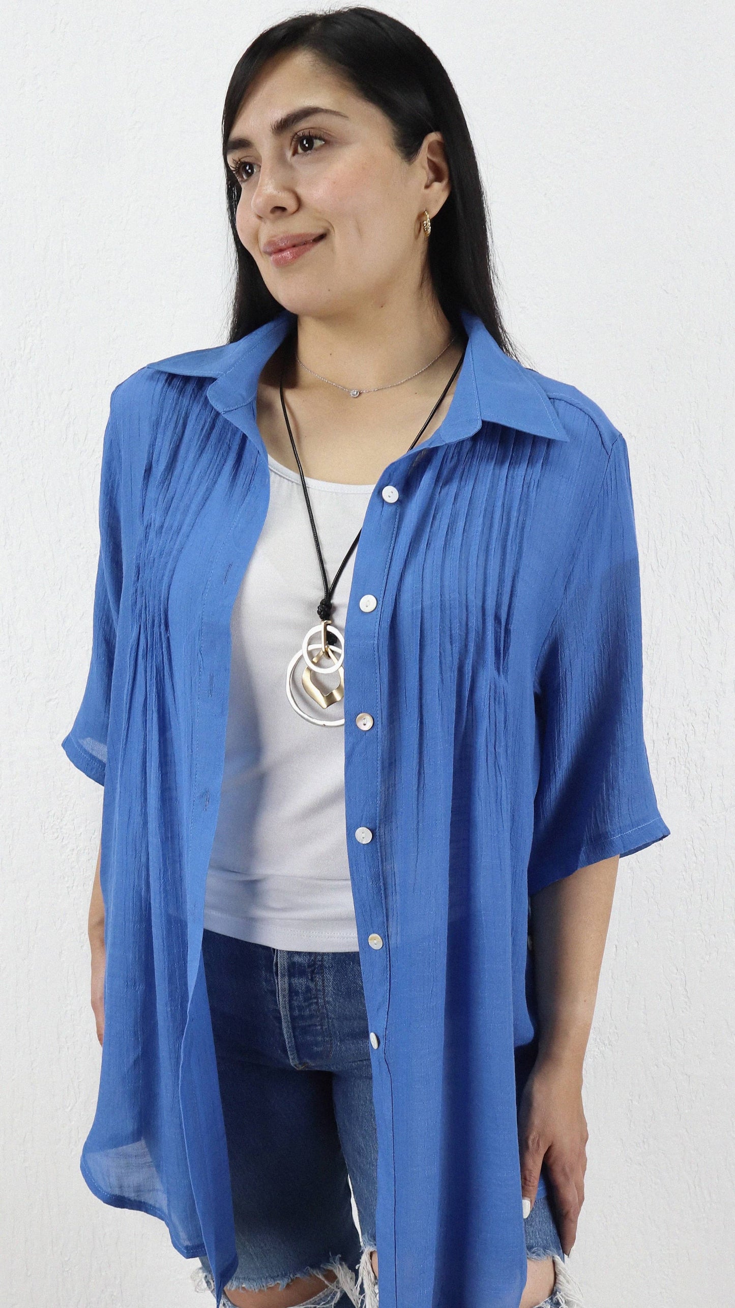 Blusa Anneta Corta Pliegue Viscosa