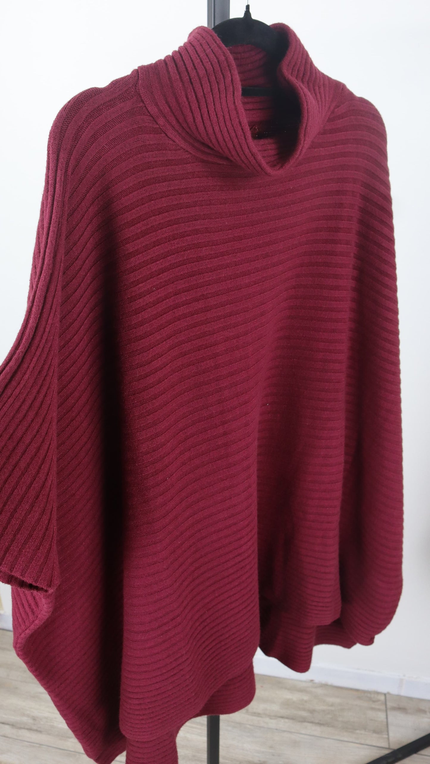 Sueter Poncho Extra Ancho Leto Lanilla Acanalada