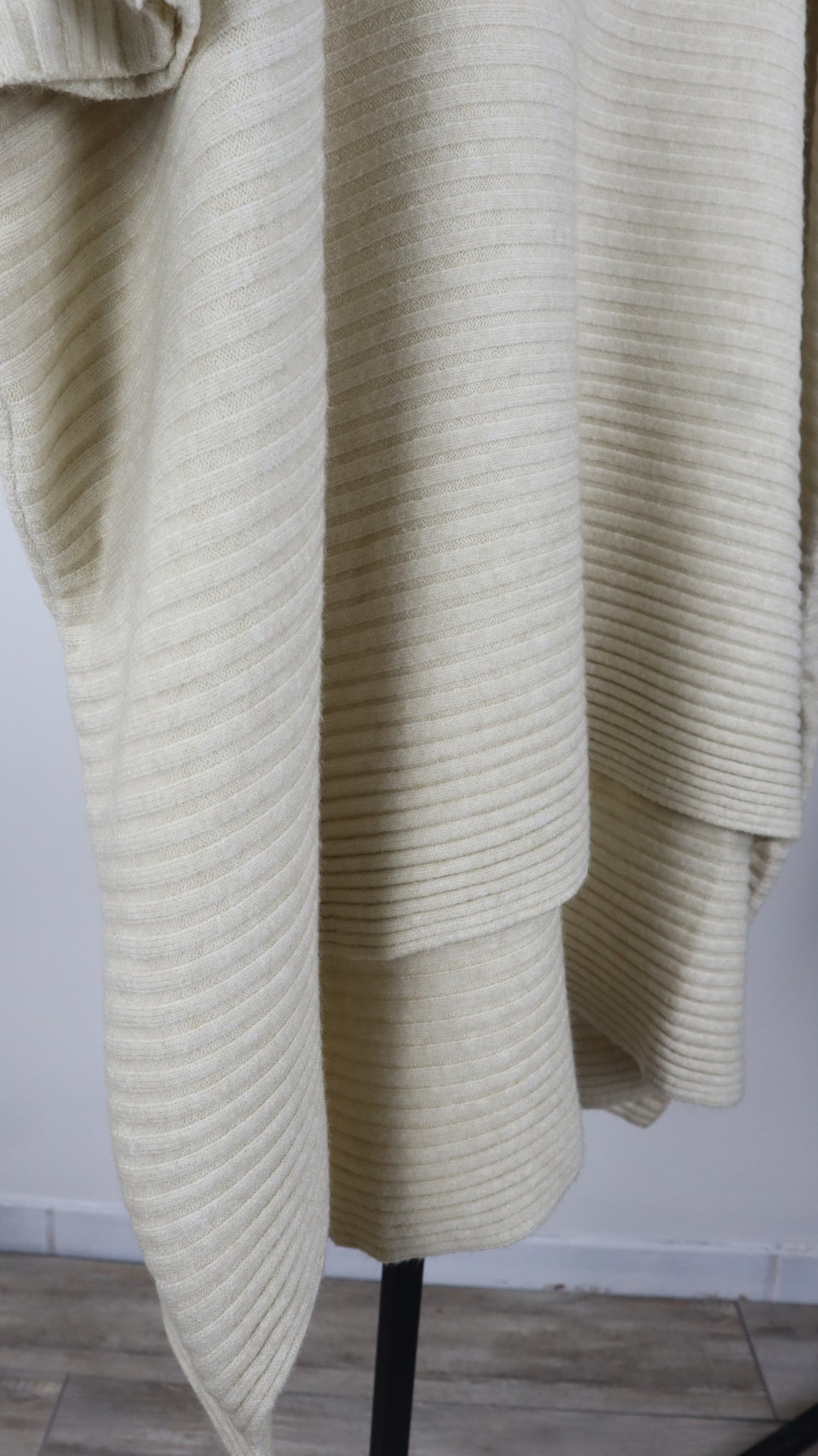 Sueter Poncho Extra Ancho Leto Lanilla Acanalada