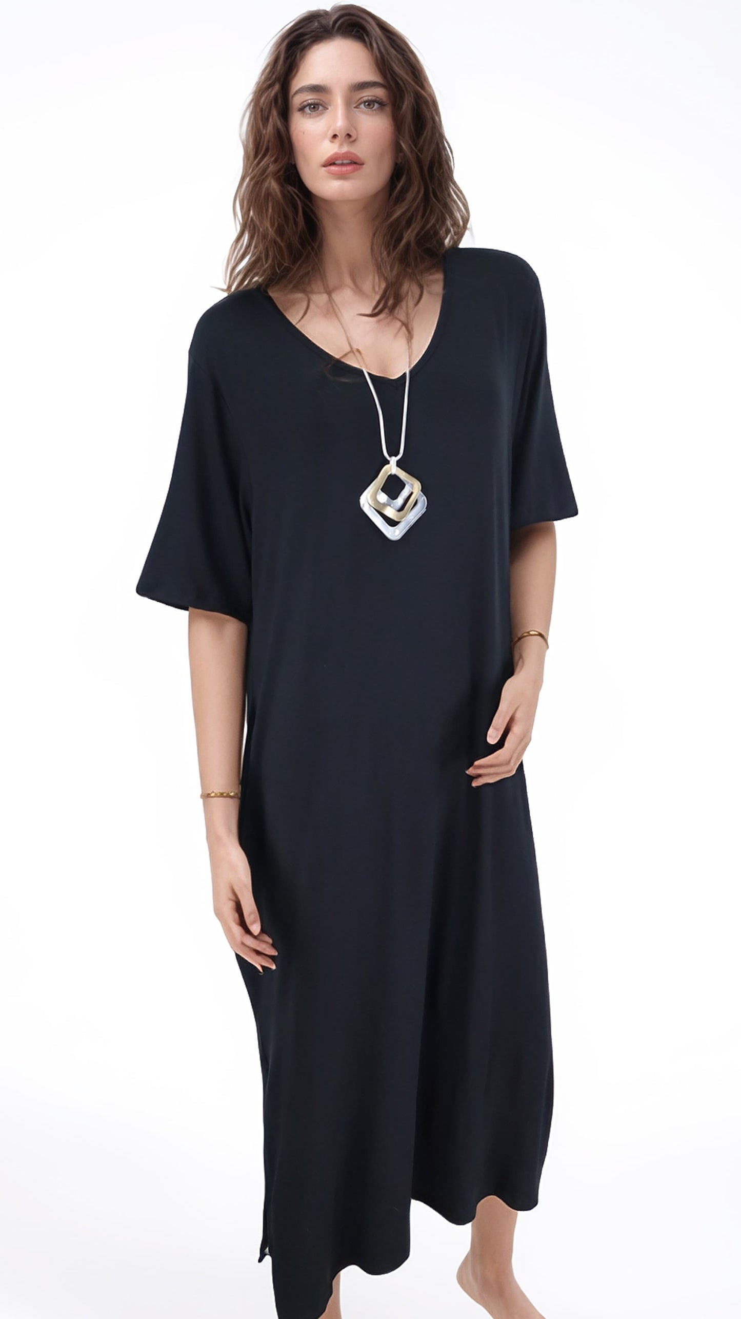 Vestido Ambra Bolsillos Manga Corta Algodón