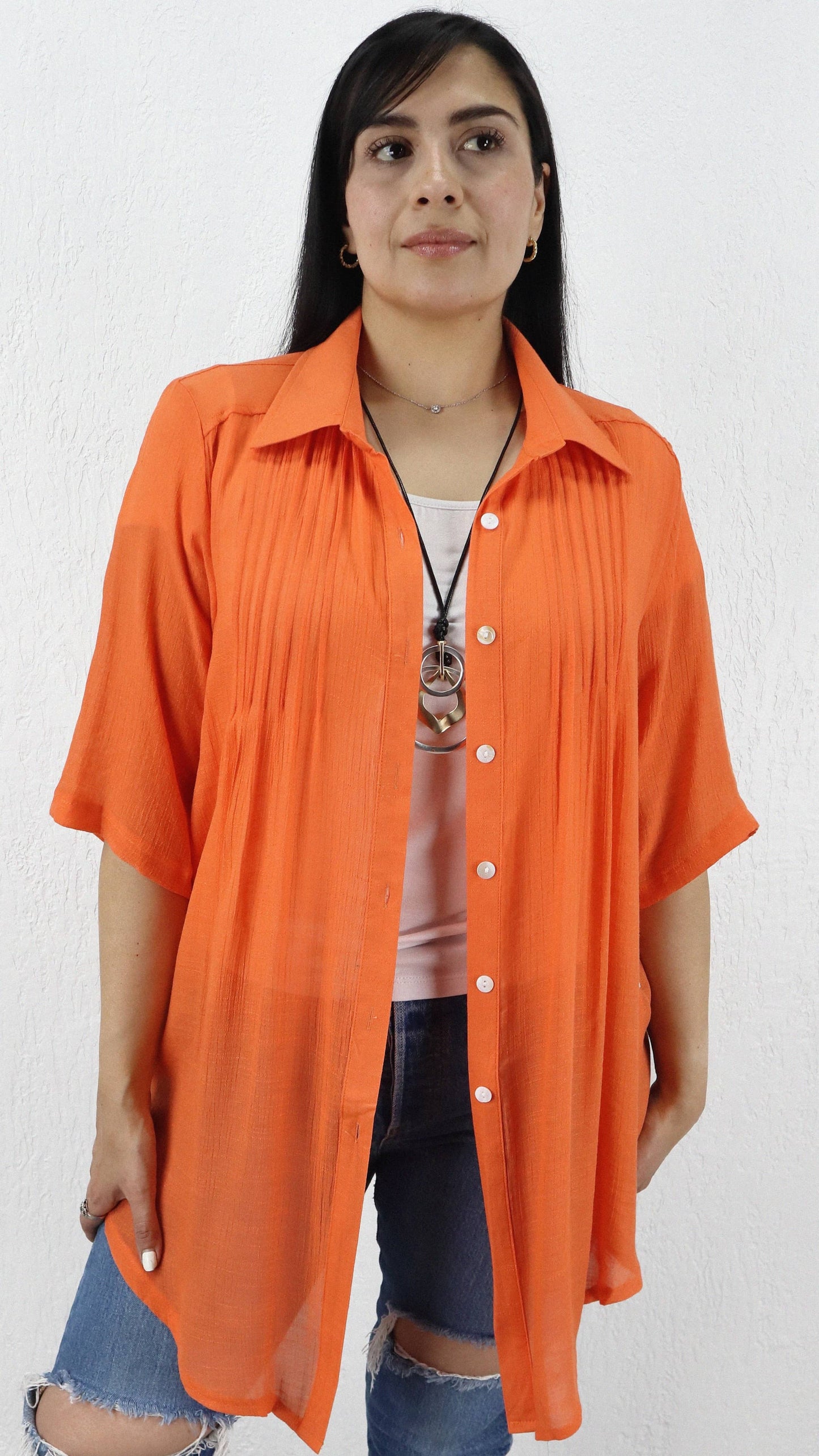 Blusa Anneta Corta Pliegue Viscosa