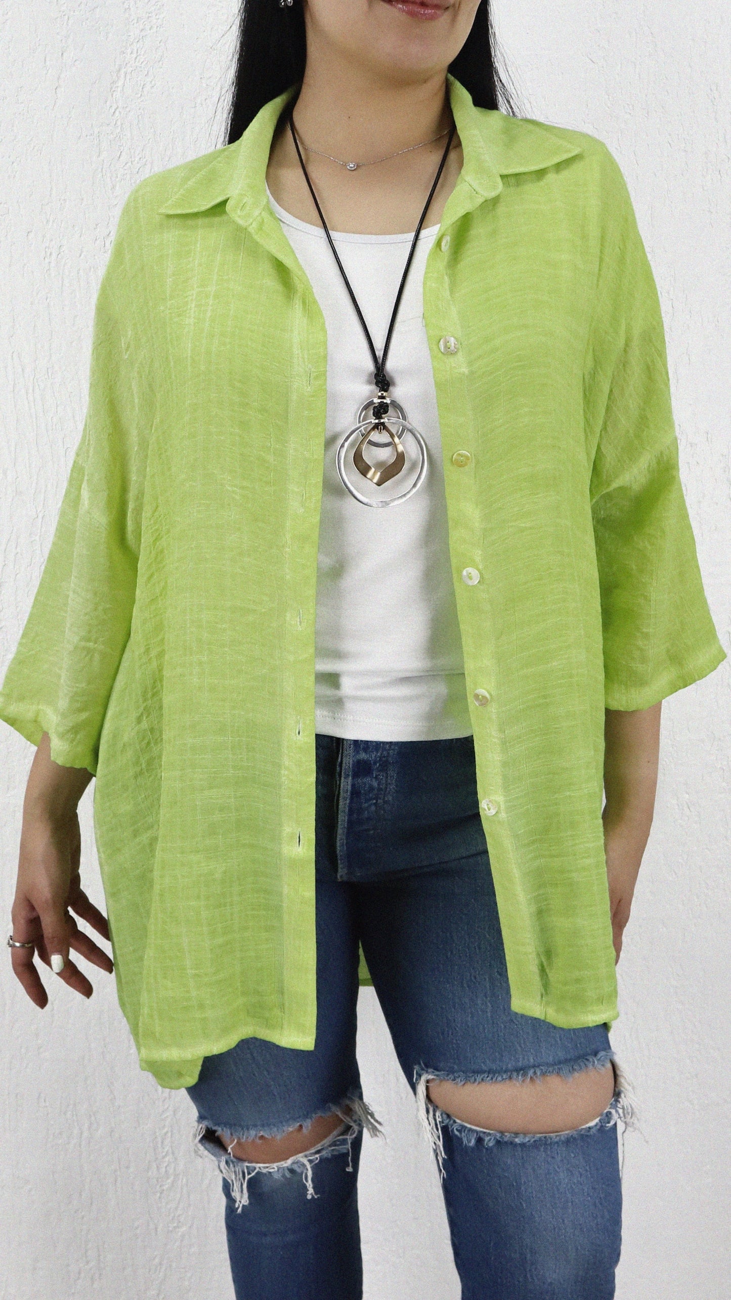 Blusa Noe Corta Desgastada Viscosa