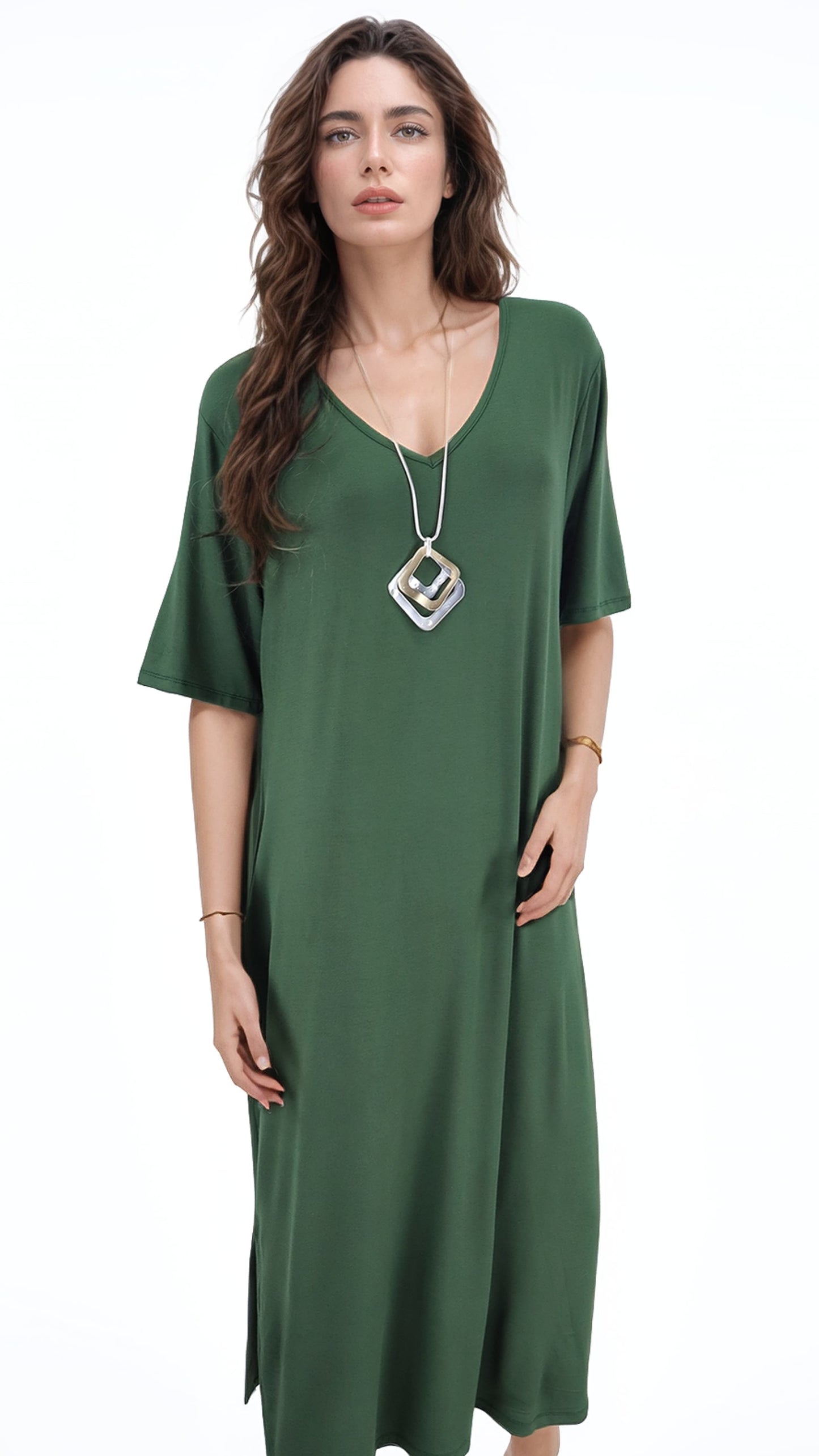 Vestido Ambra Bolsillos Manga Corta Algodón