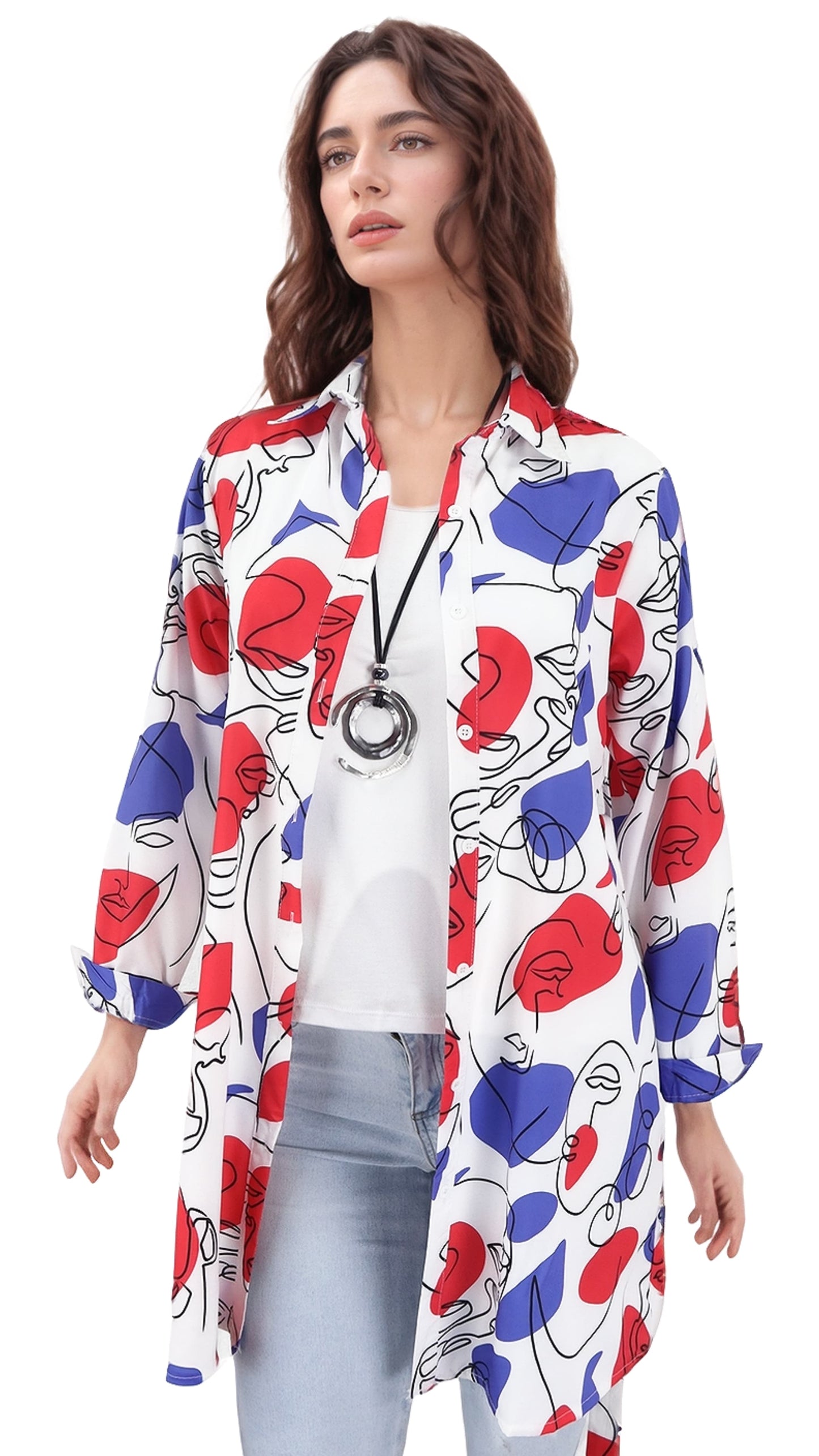 Blusa Larga Estampado Teva Viscosa