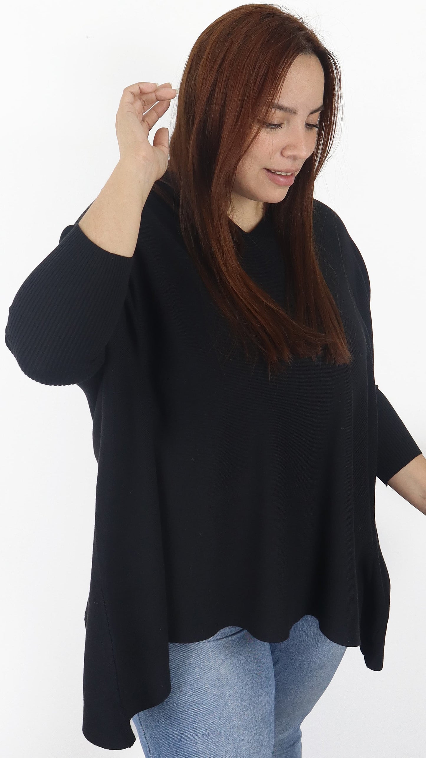 Sueter Poncho Extra Ancho Matilde Lanilla
