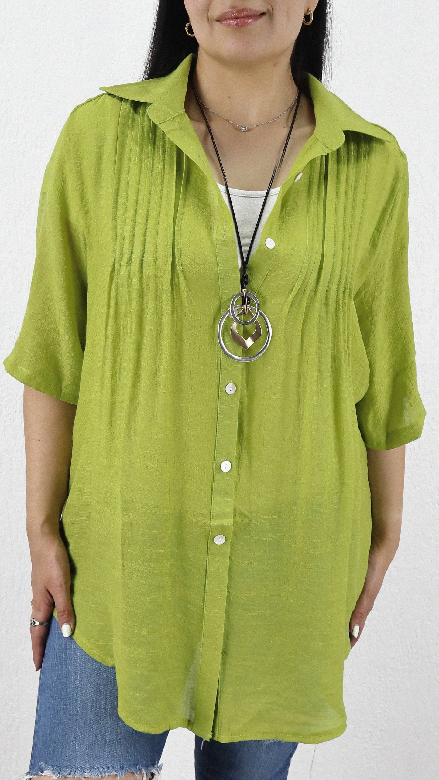 Blusa Anneta Corta Pliegue Viscosa