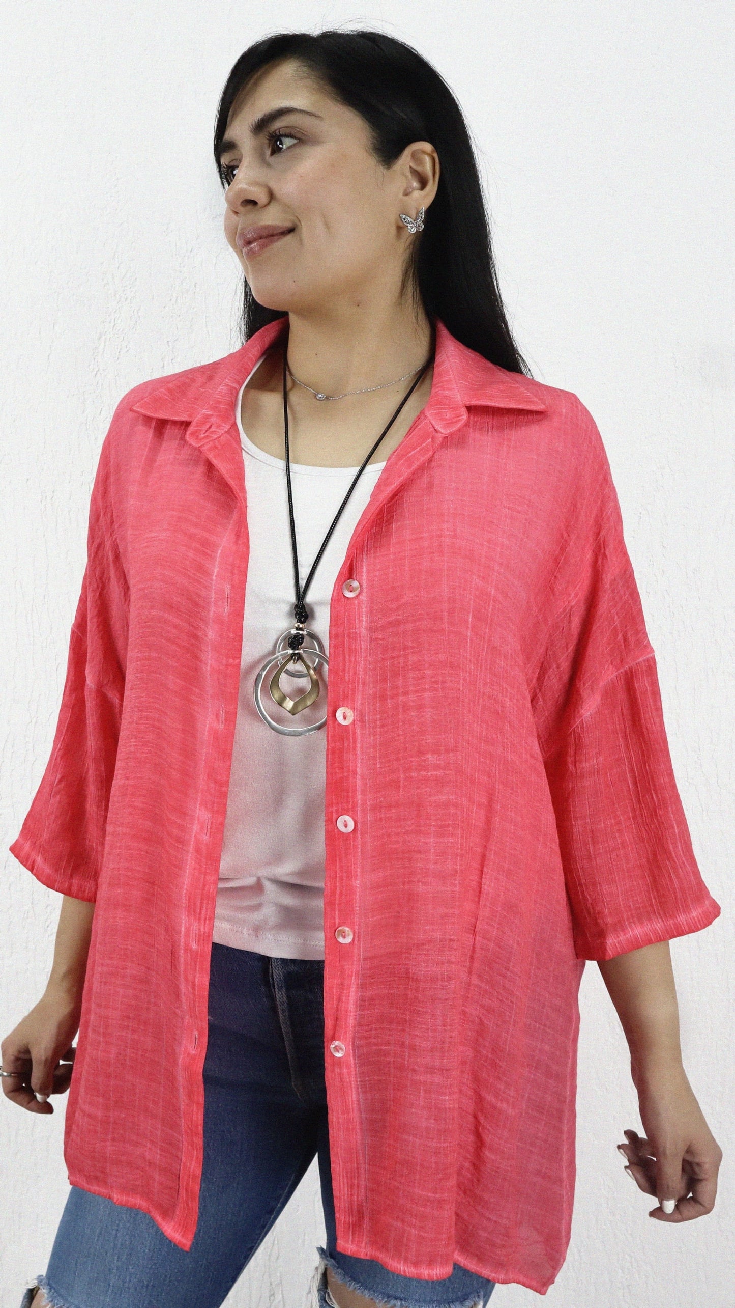 Blusa Noe Corta Desgastada Viscosa