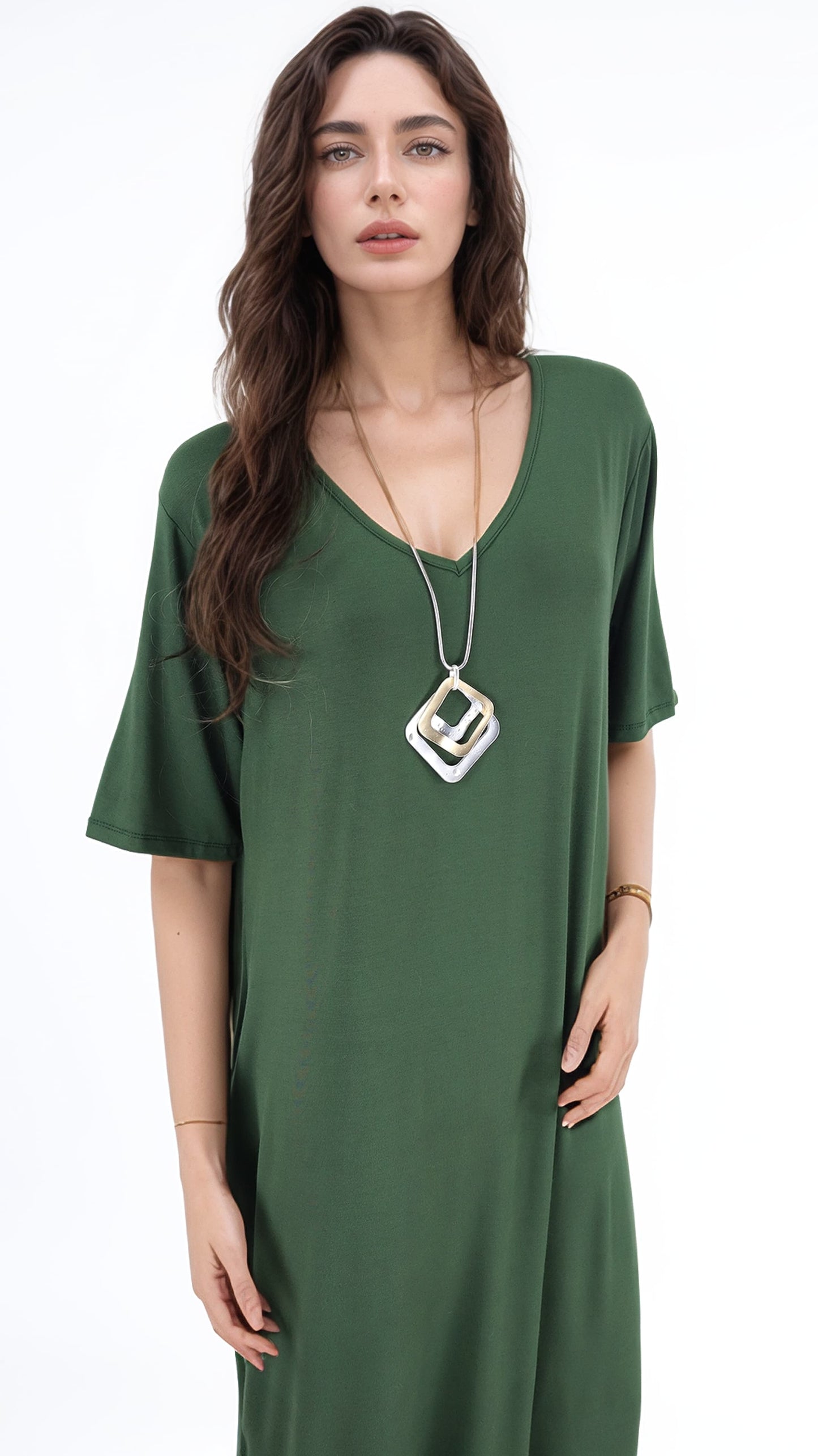Vestido Ambra Bolsillos Manga Corta Algodón
