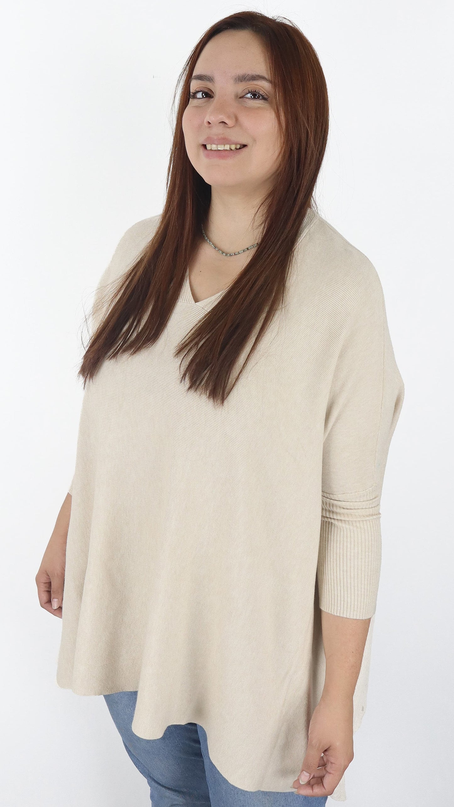 Sueter Poncho Extra Ancho Matilde Lanilla