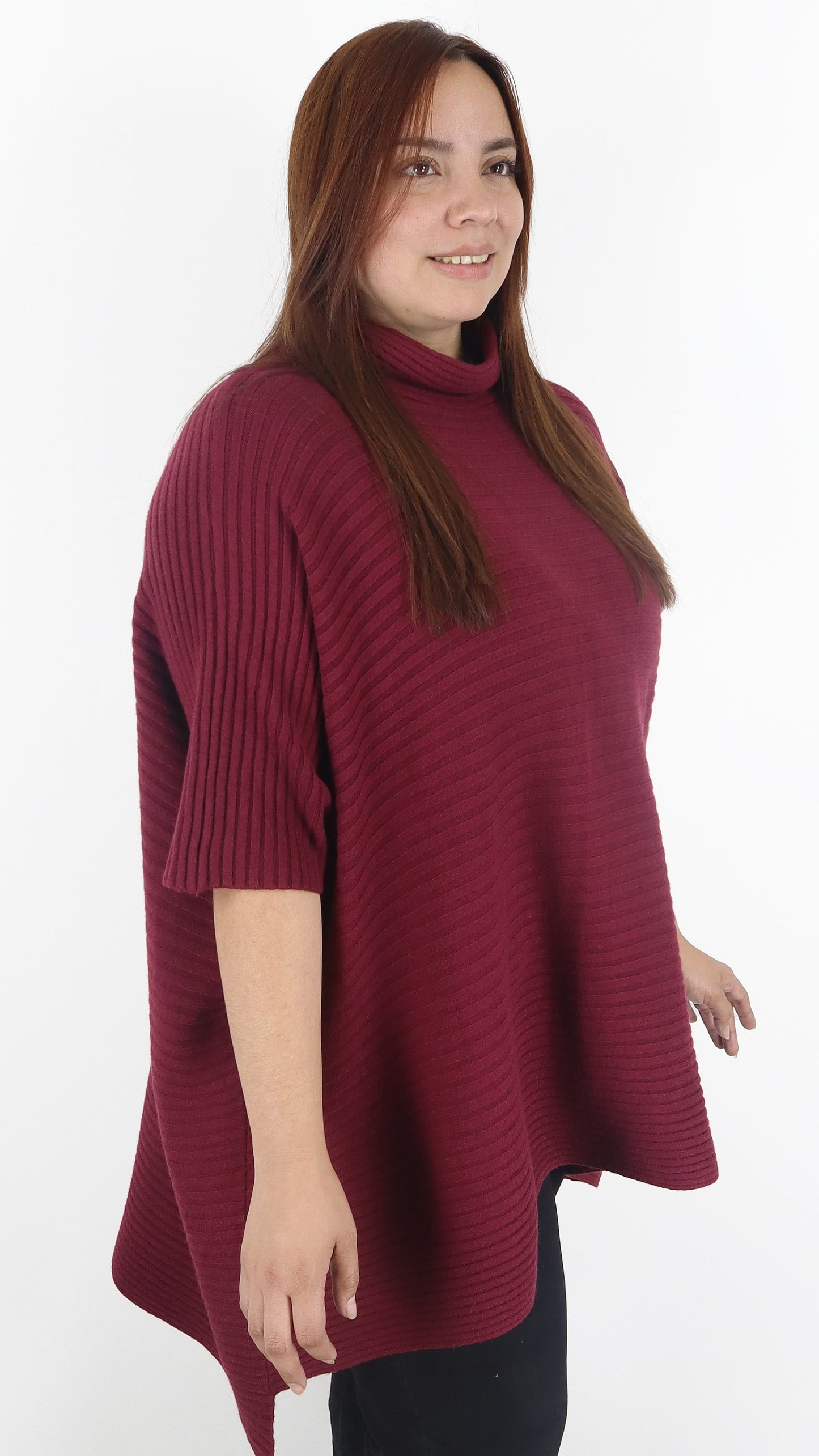 Sueter Poncho Extra Ancho Leto Lanilla Acanalada