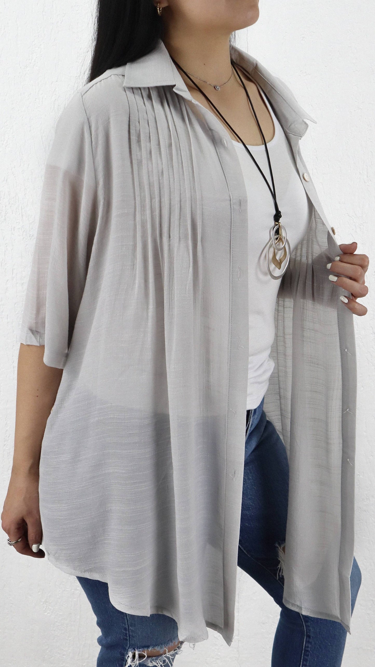Blusa Anneta Corta Pliegue Viscosa