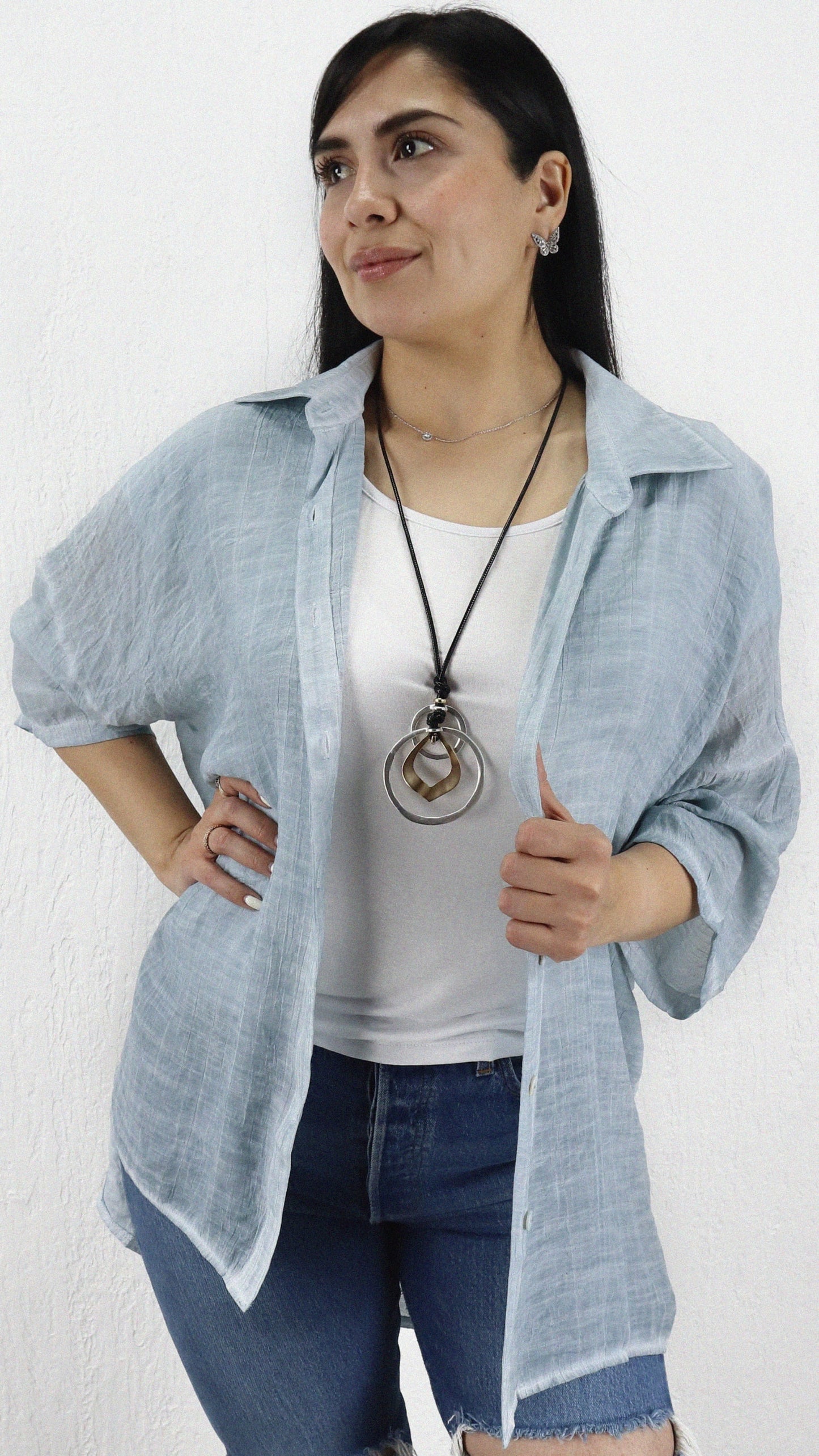 Blusa Noe Corta Desgastada Viscosa