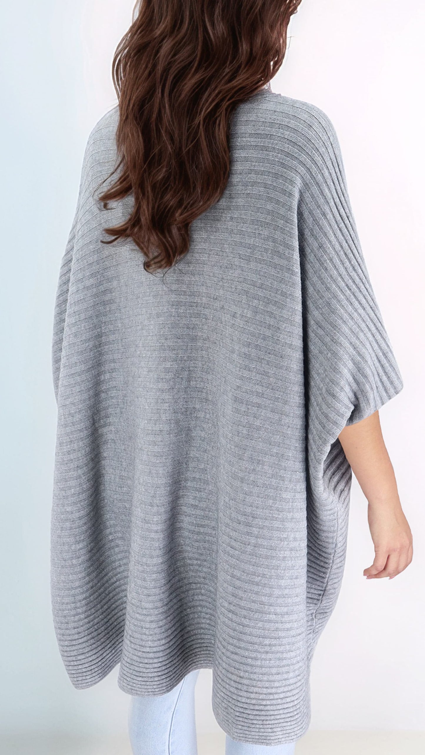 Sueter Poncho Extra Ancho Leto Lanilla Acanalada