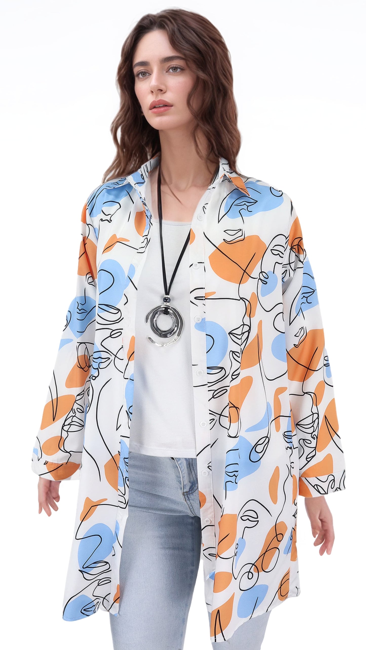 Blusa Larga Estampado Teva Viscosa
