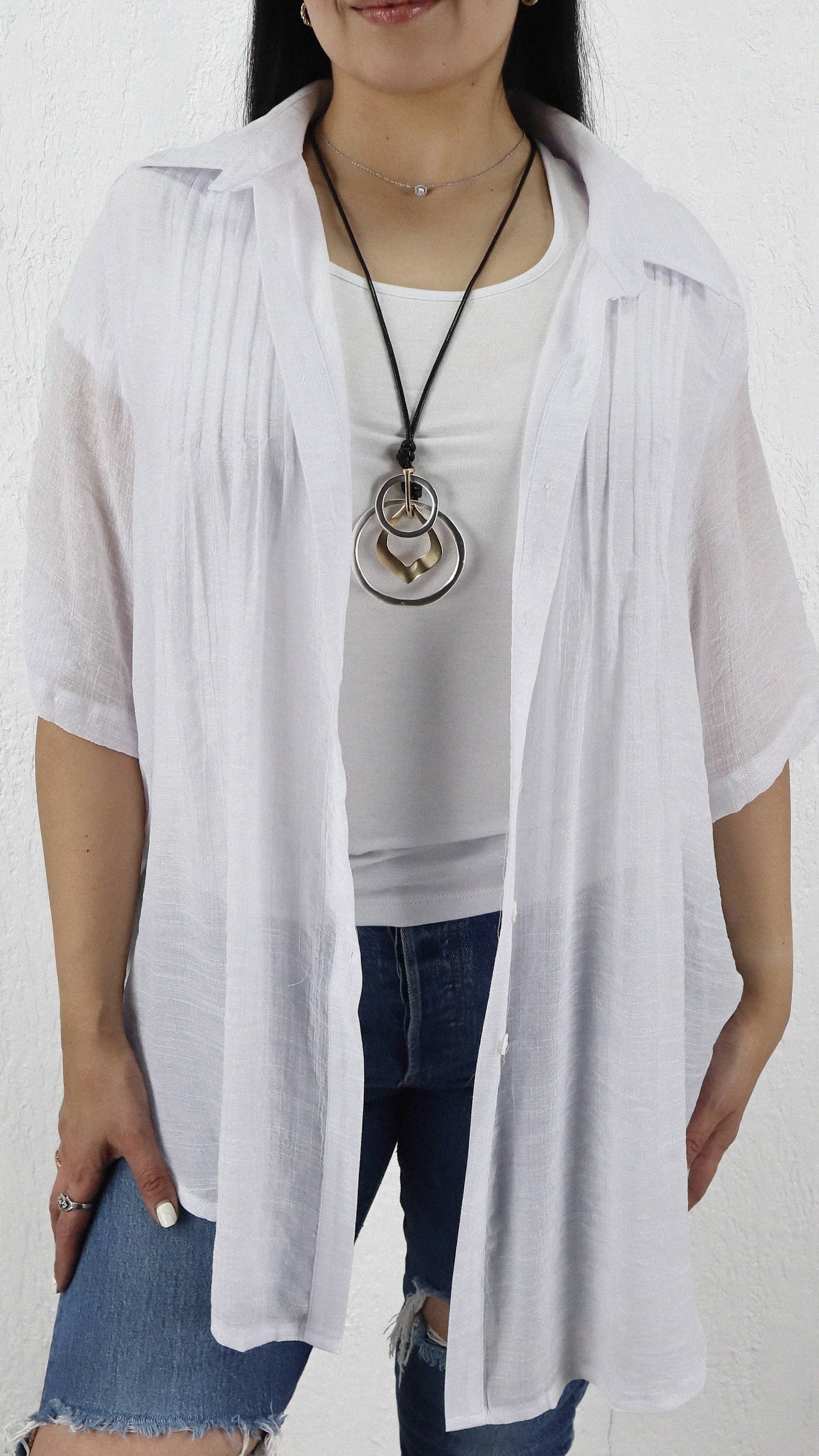 Blusa Anneta Corta Pliegue Viscosa