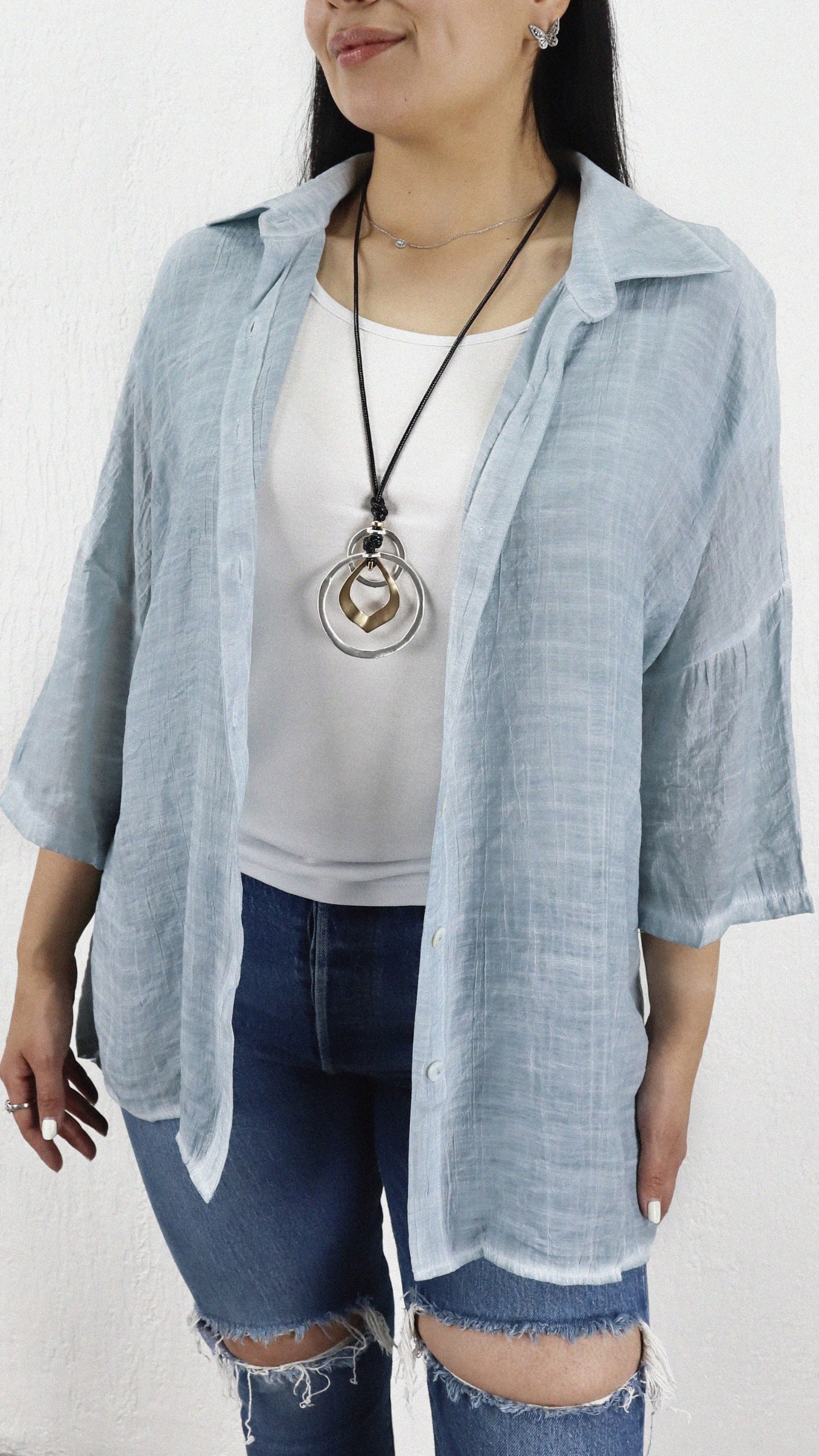 Blusa Noe Corta Desgastada Viscosa