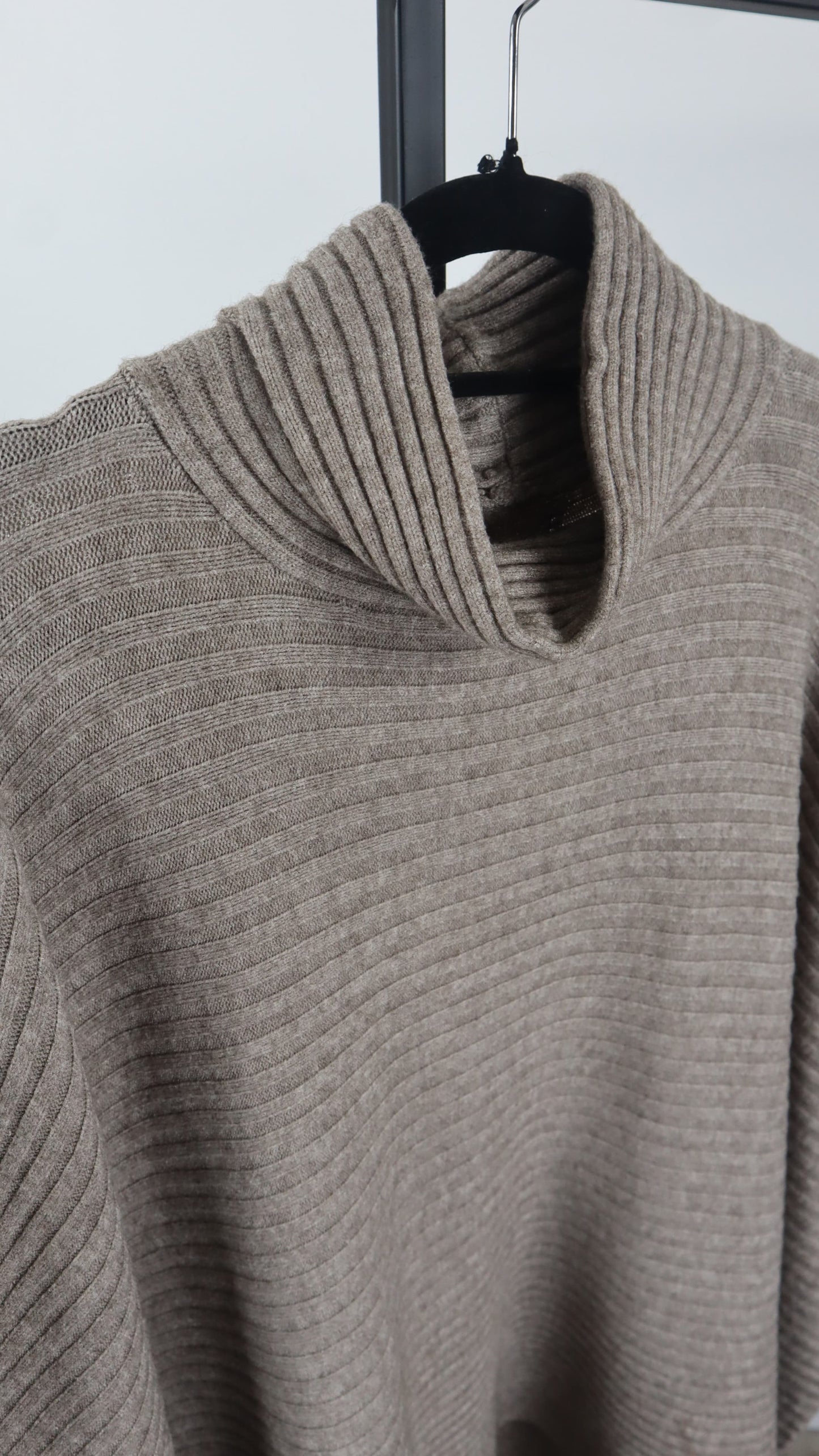 Sueter Poncho Extra Ancho Leto Lanilla Acanalada