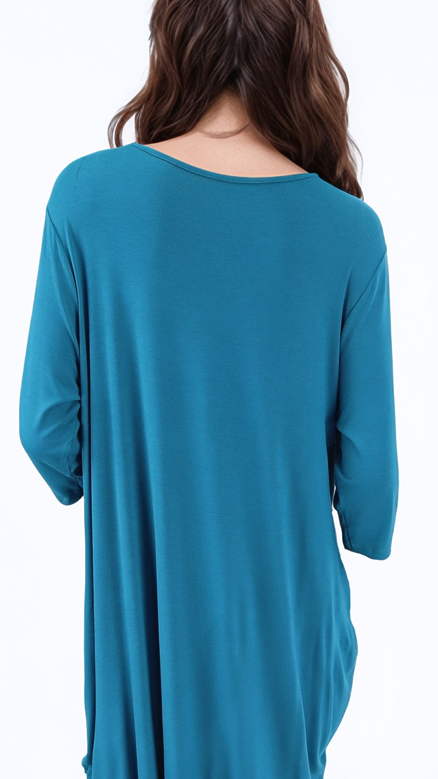 Polera Larga Bolsillos Orazia Algodón Elasticado