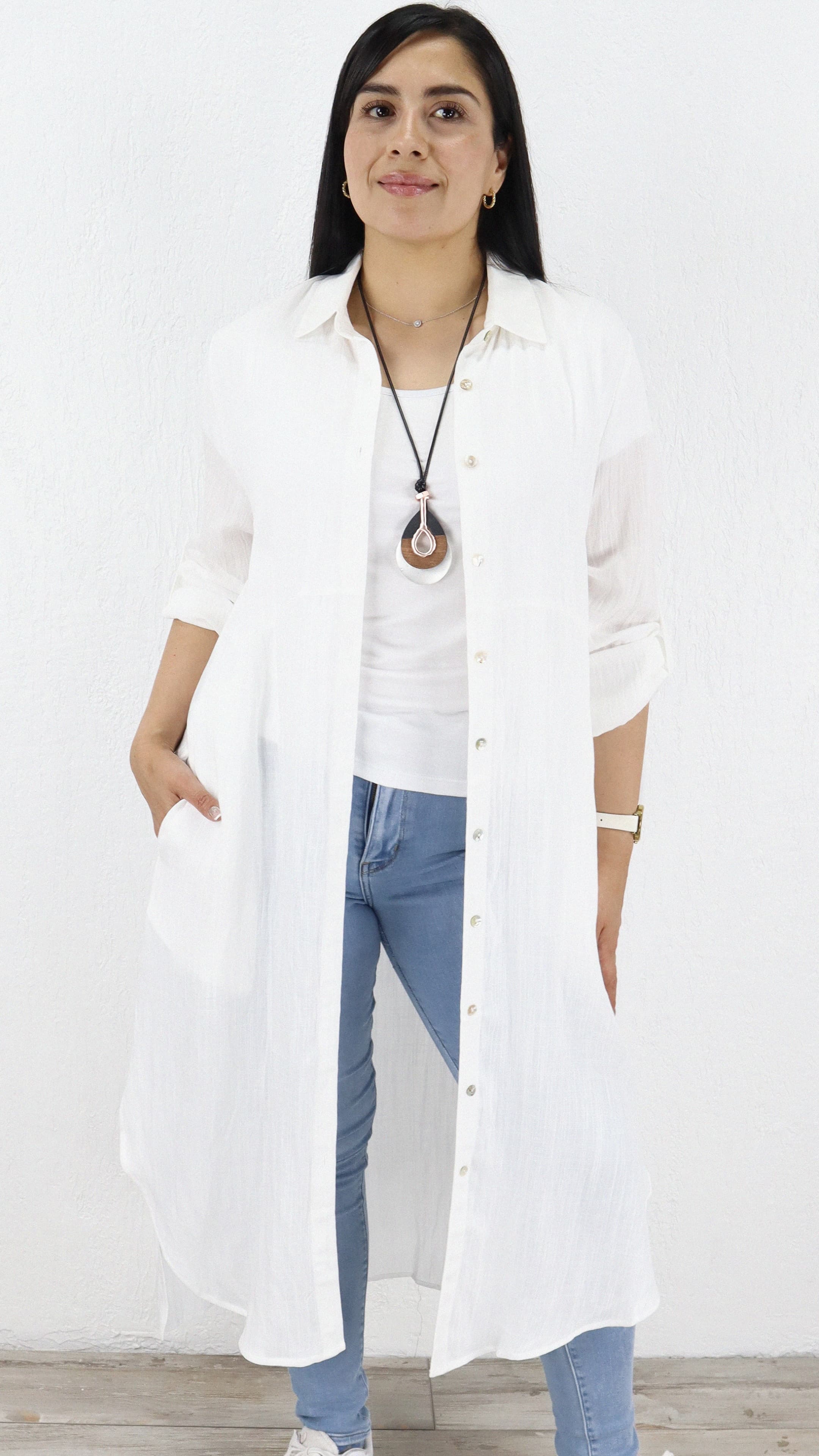 Bluson Largo Bolsillo Zoe Lino