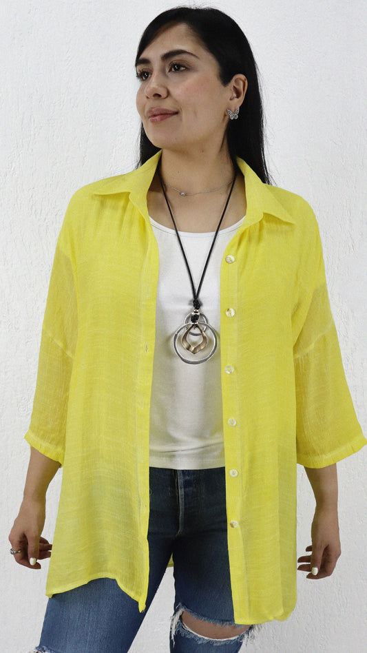 Blusa Noe Corta Desgastada Viscosa