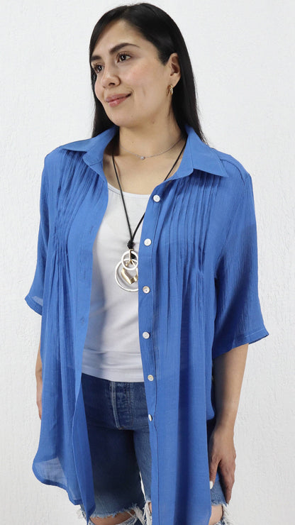Blusa Anneta Corta Pliegue Viscosa