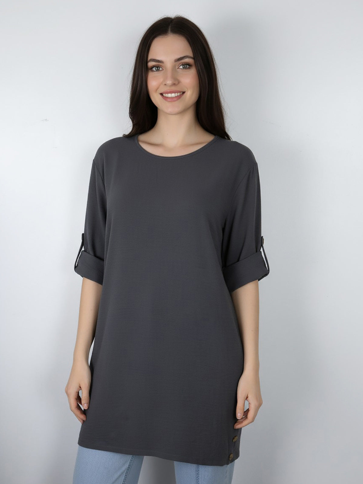 Blusa Larga Bolsillos Noemi Viscosa Cey
