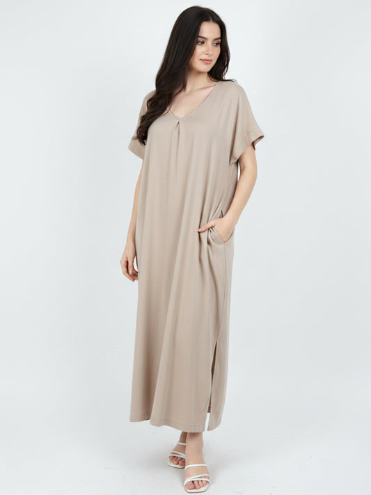 Vestido Bolsillos Iris Lino Spandex