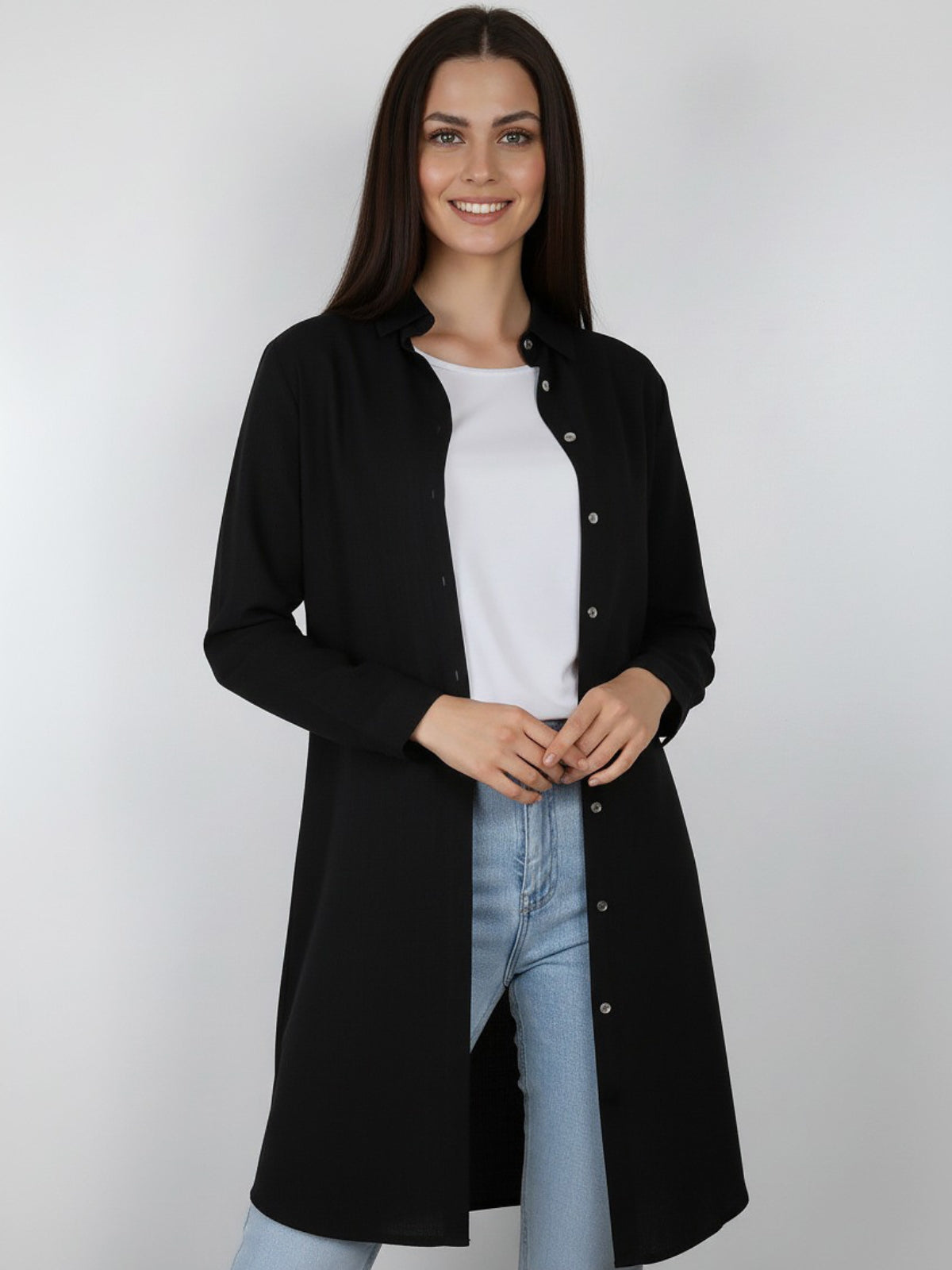 Bluson Largo 3/4 Bolsillo Zoe Lino