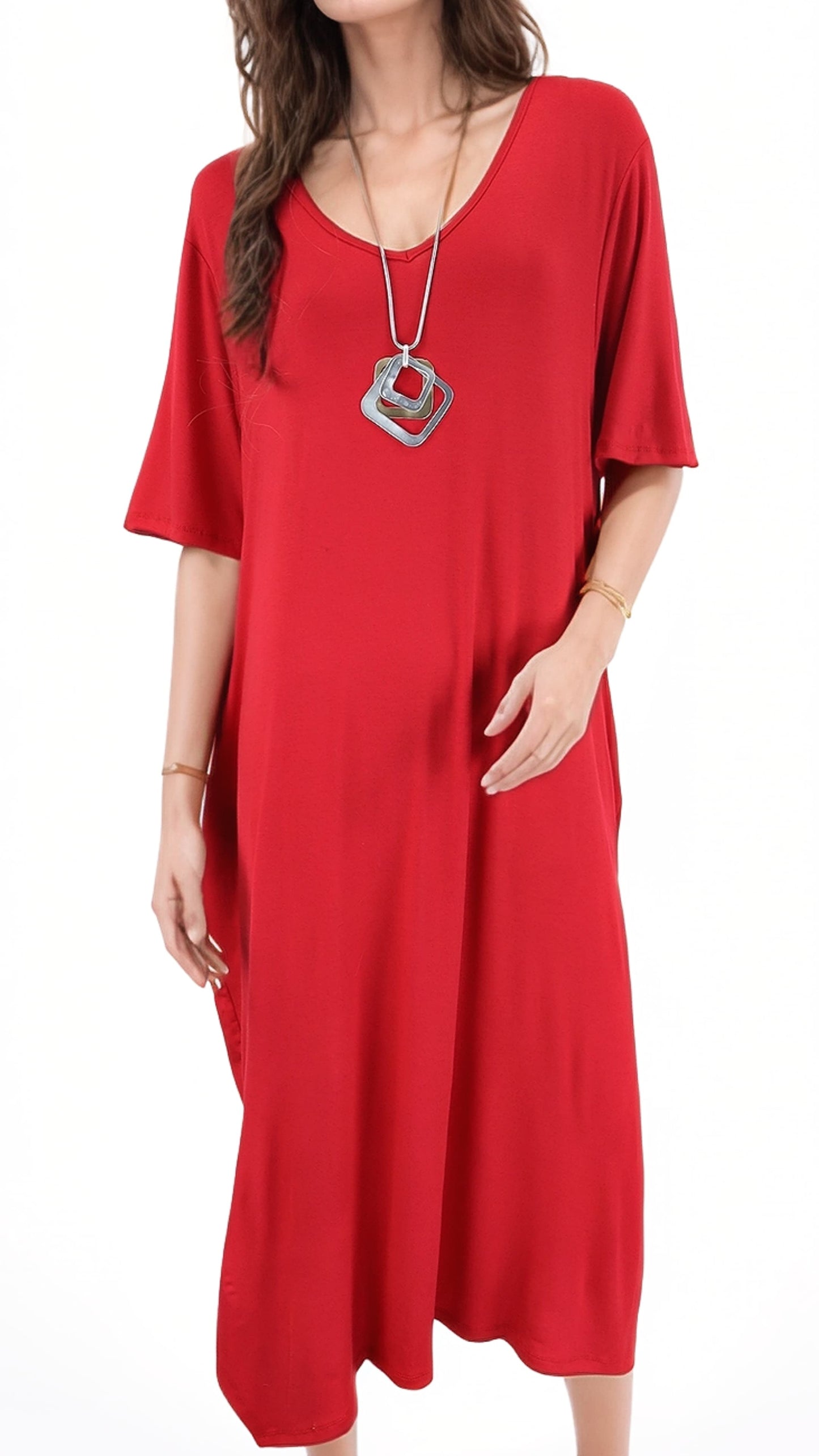 Vestido Ambra Bolsillos Manga Corta Algodón