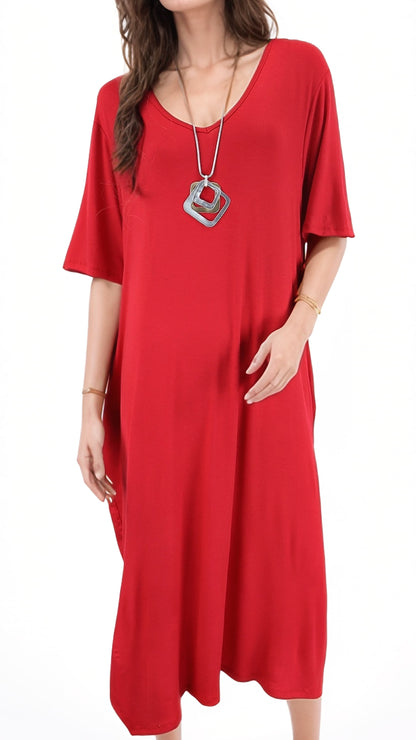 Vestido Ambra Bolsillos Manga Corta Algodón