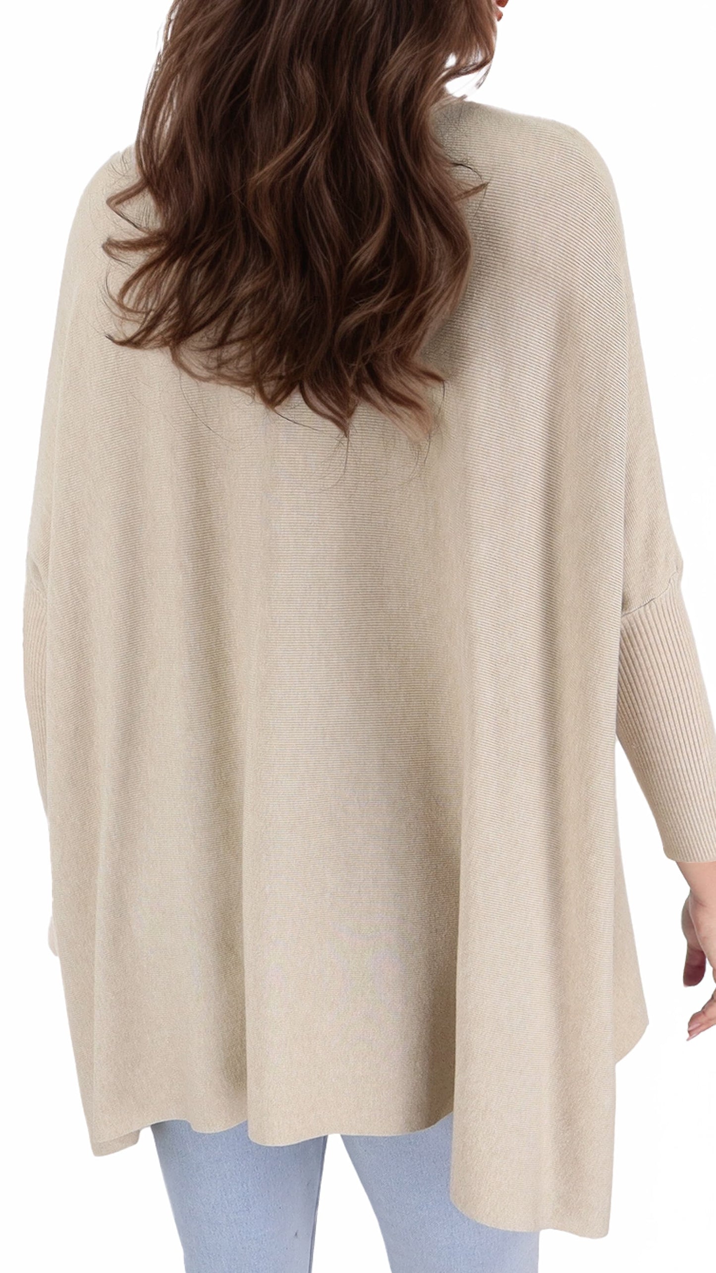 Sueter Poncho Extra Ancho Matilde Lanilla
