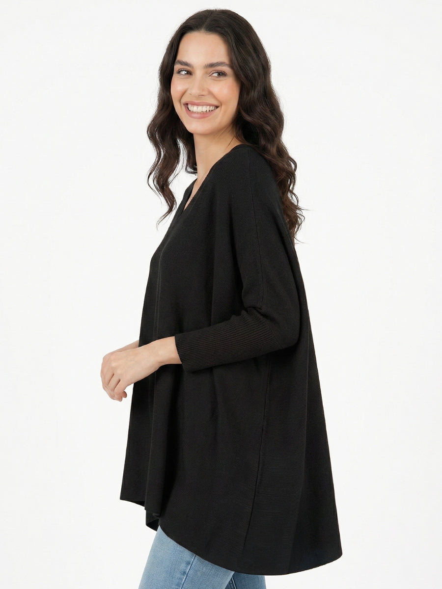 Sueter Poncho Extra Ancho Matilde Lanilla