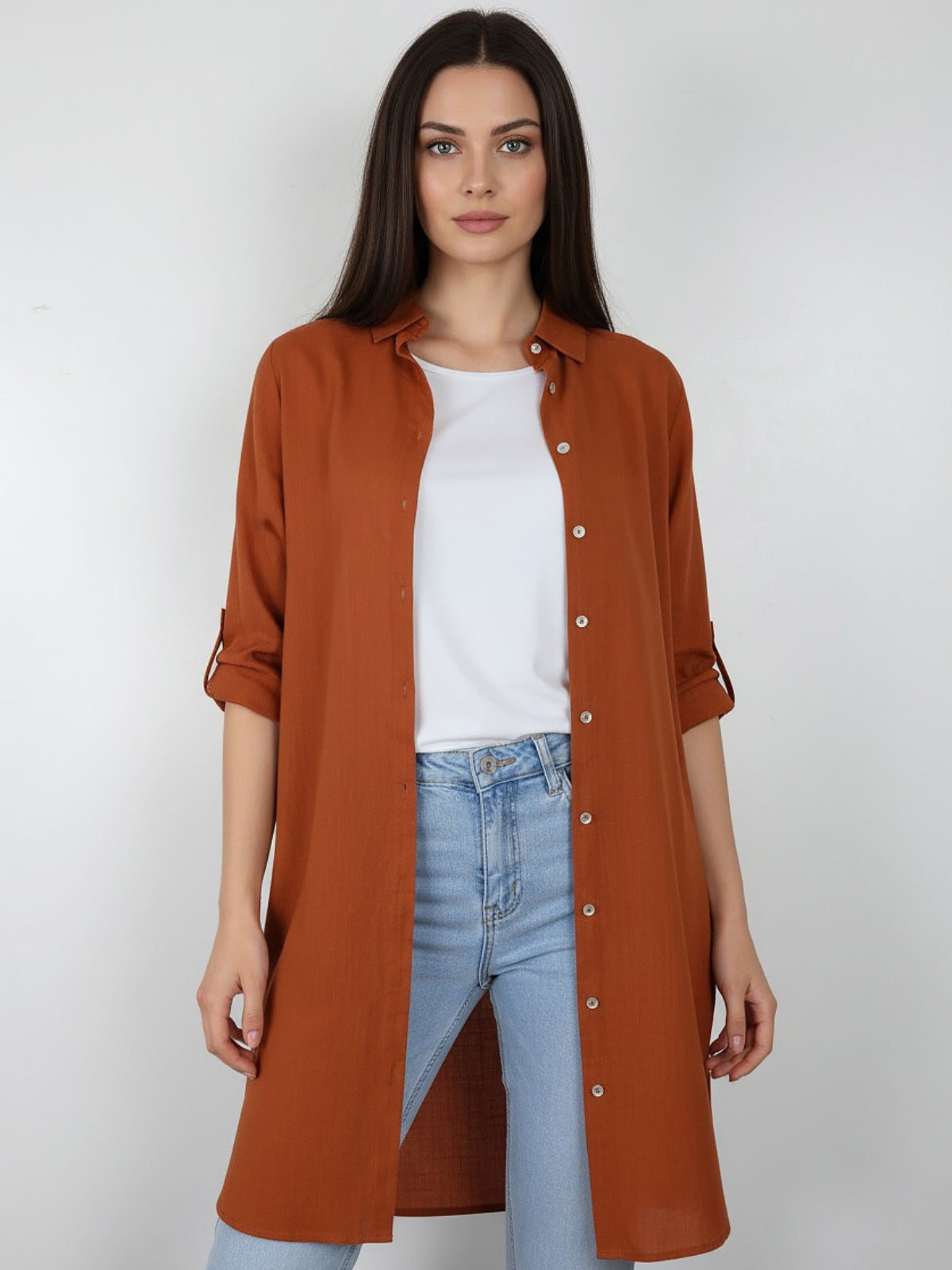 Bluson Largo 3/4 Bolsillo Zoe Lino