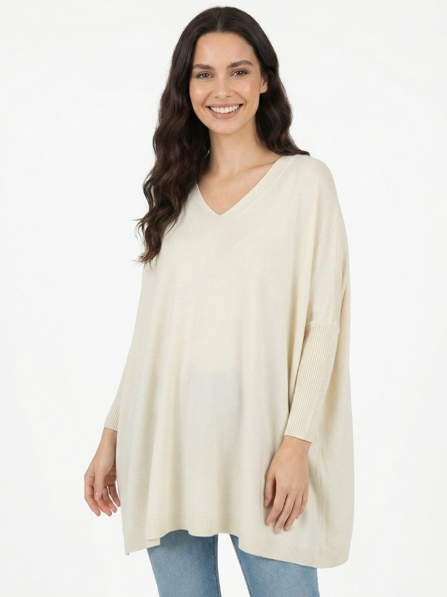 Sueter Poncho Extra Ancho Matilde Lanilla