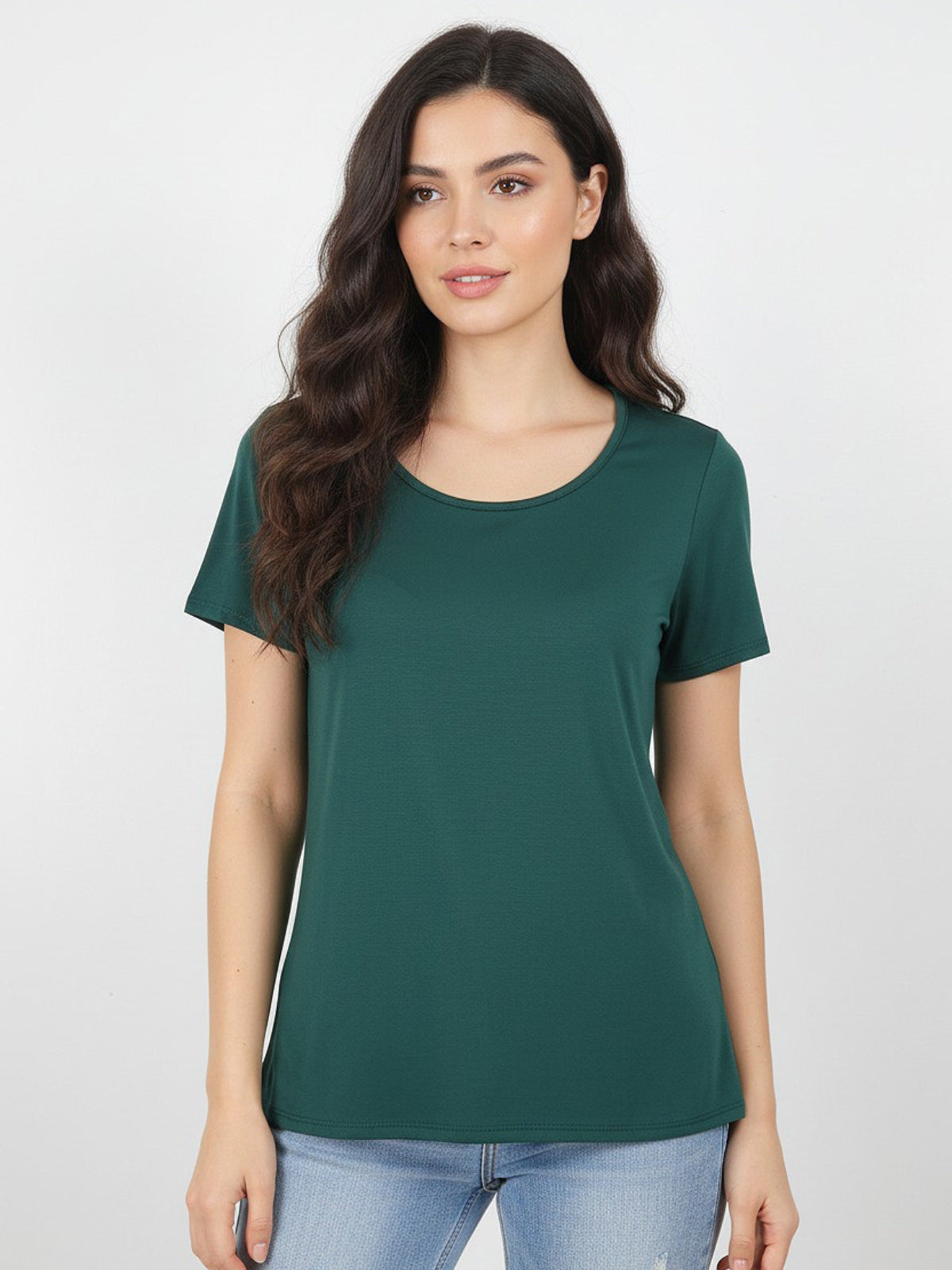 Polera Basica Manga Corta Modal Liso