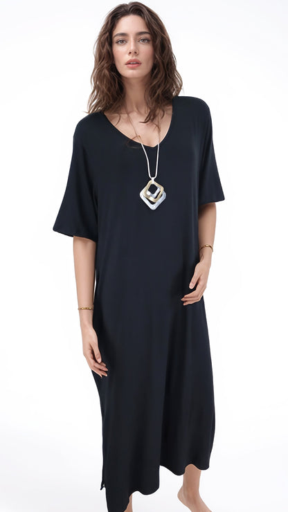Vestido Ambra Bolsillos Manga Corta Algodón