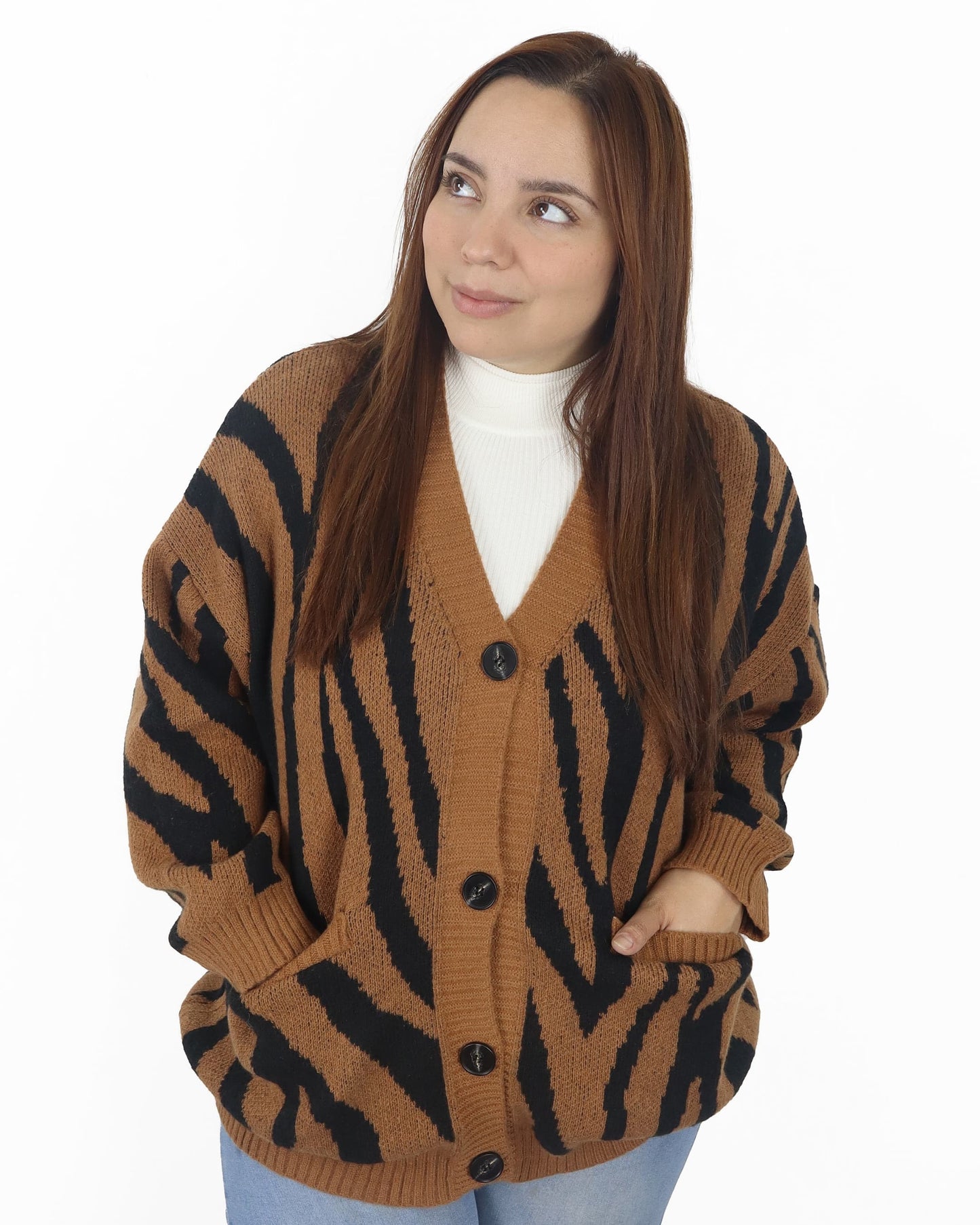 Cardigan Vera Tejido Animal Print