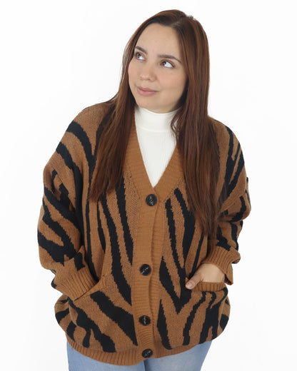 Cardigan Vera Tejido Animal Print