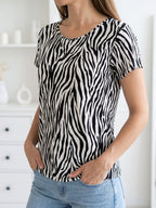 Polera Basica Manga Corta Animal Print