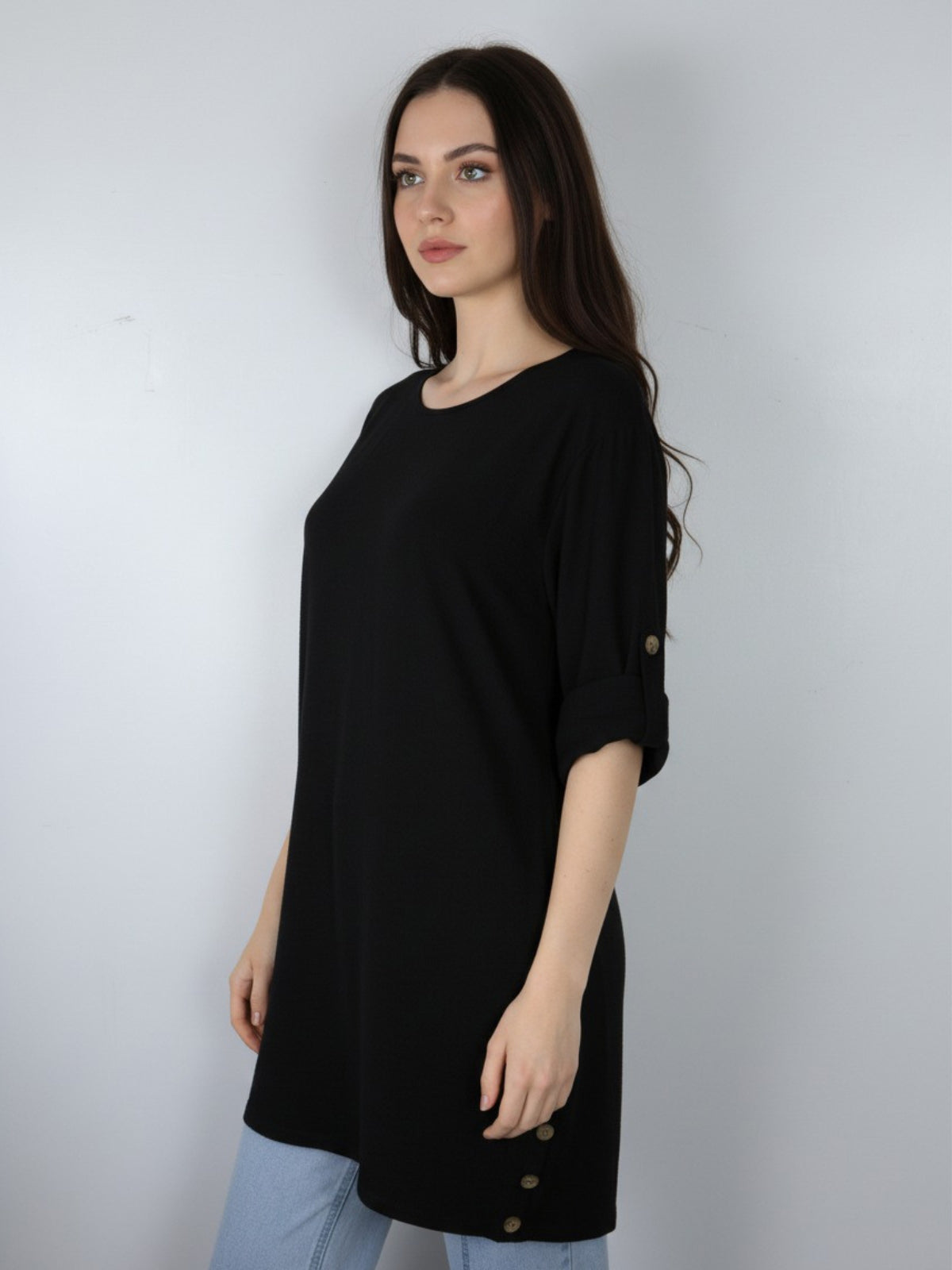 Blusa Larga Bolsillos Noemi Viscosa Cey