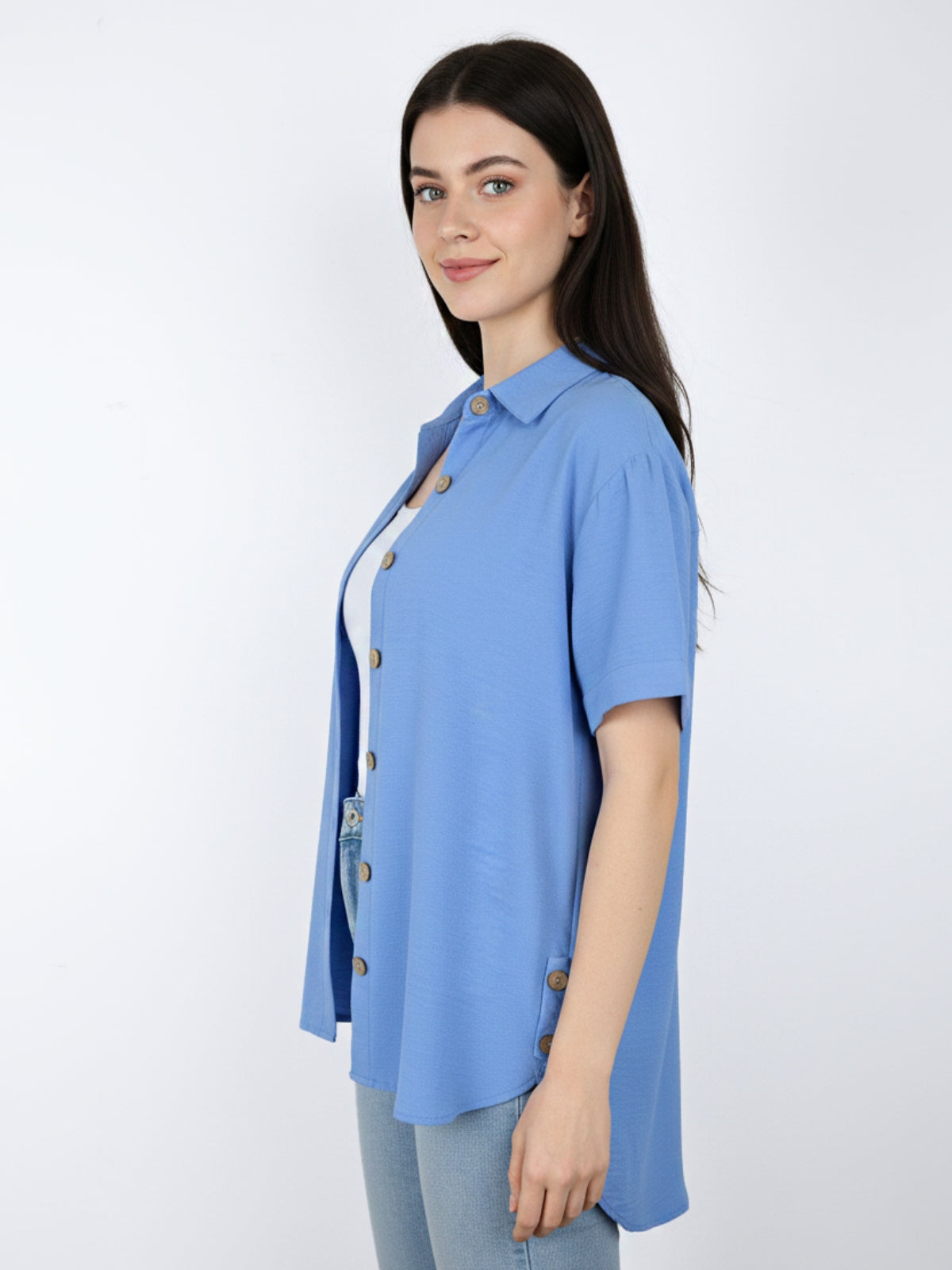 Blusa Jeno Botón Viscosa Cey