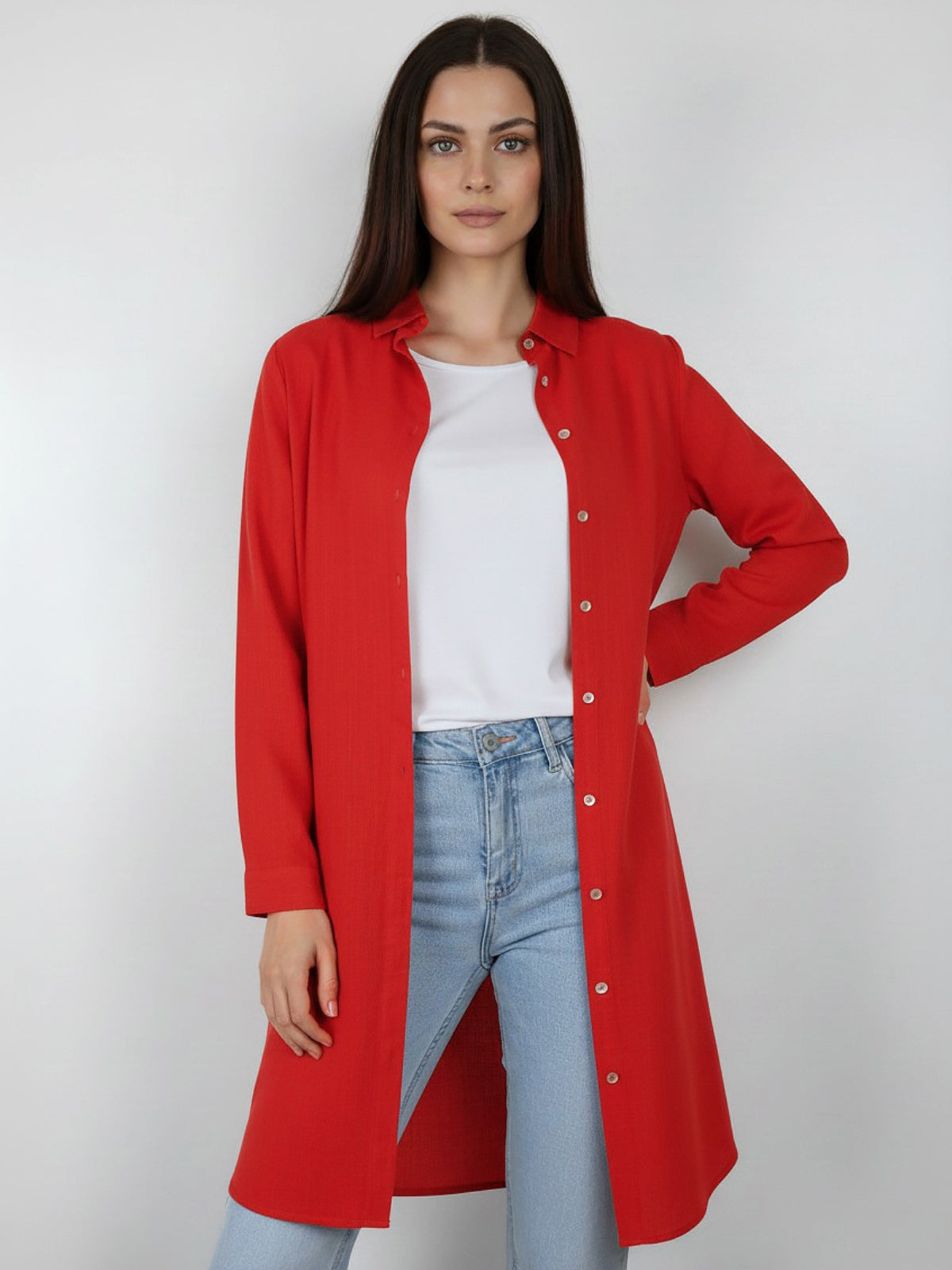 Bluson Largo 3/4 Bolsillo Zoe Lino