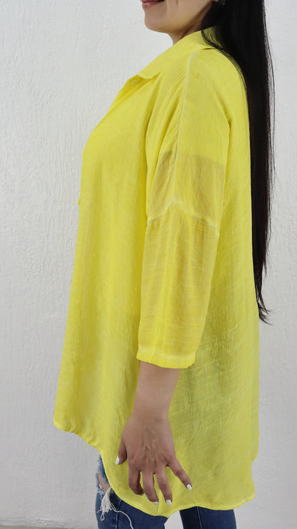 Blusa Noe Corta Desgastada Viscosa