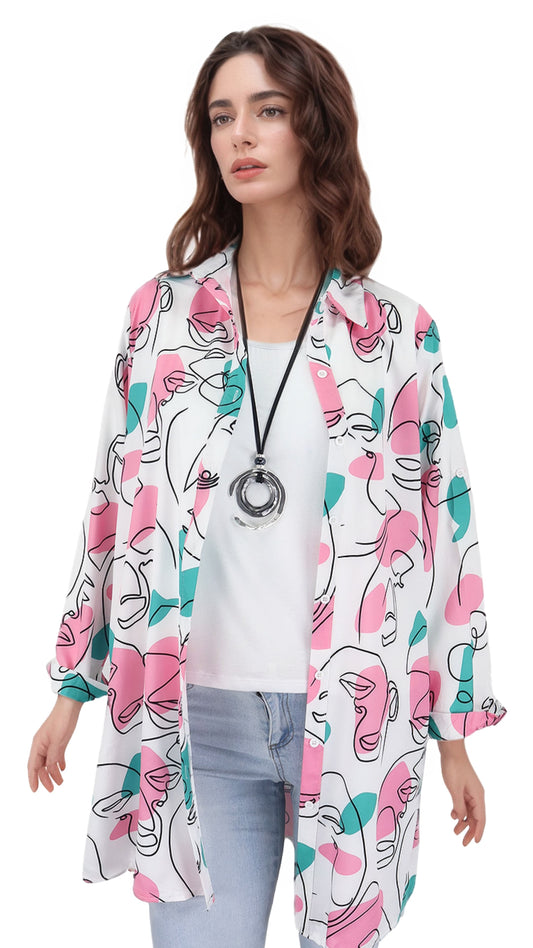 Blusa Larga Estampado Teva Viscosa