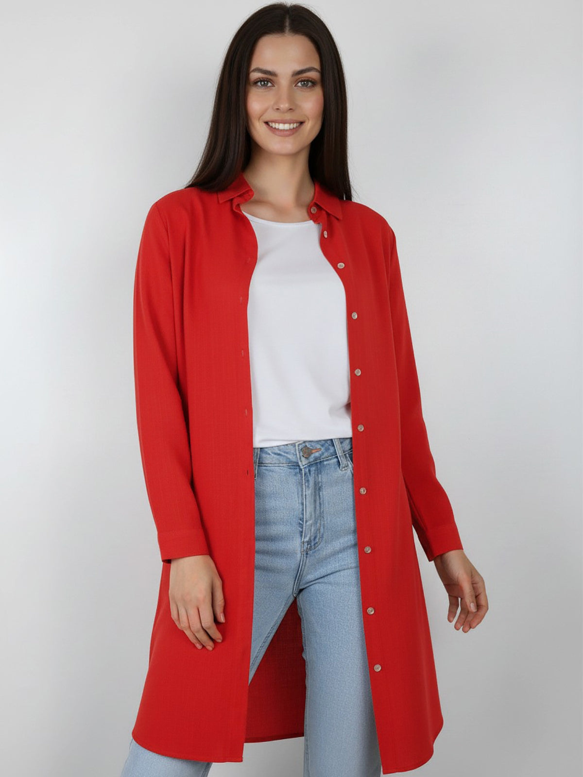 Bluson Largo 3/4 Bolsillo Zoe Lino