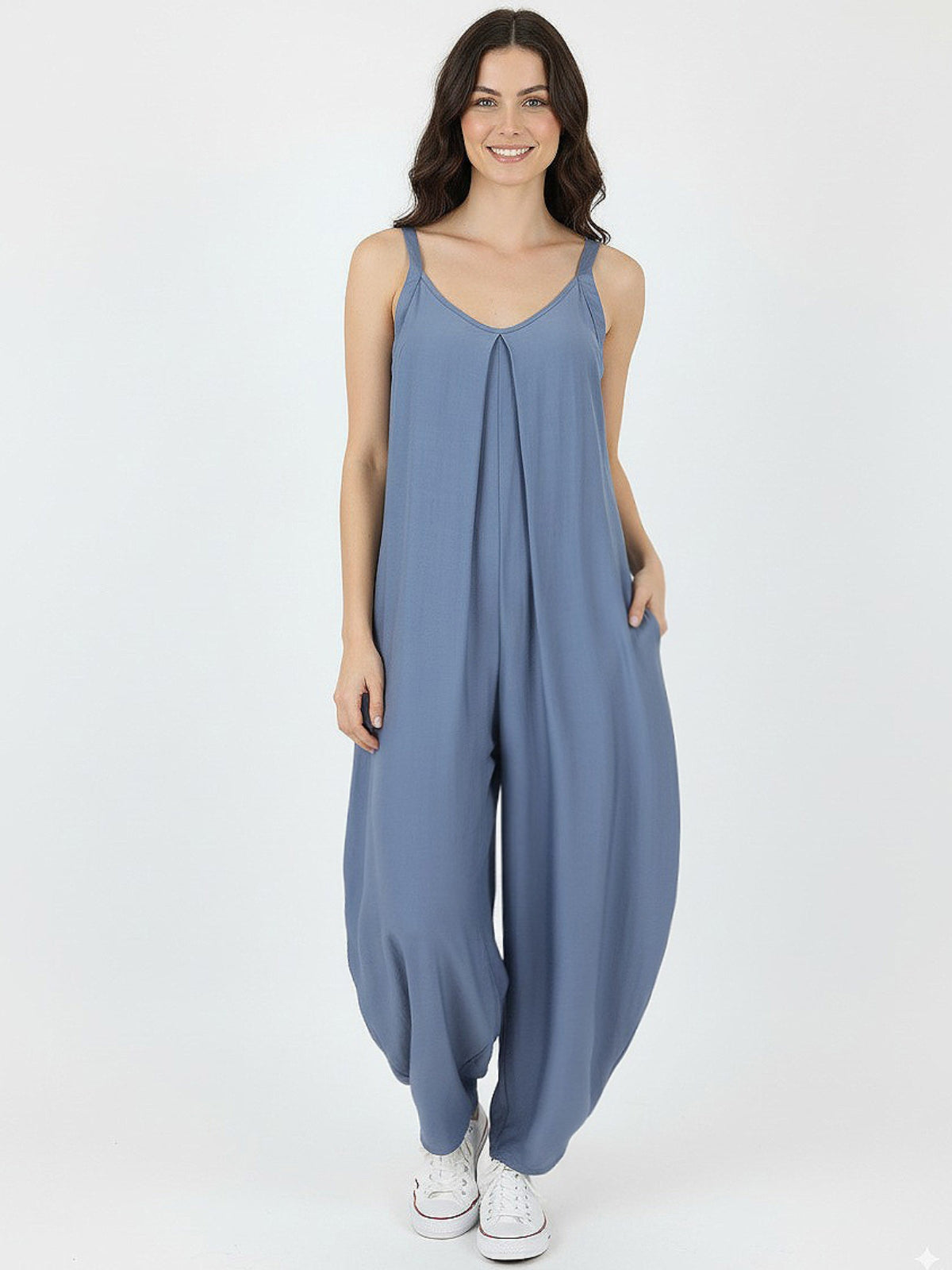 Enterito Perla Bolsillos Viscosa Satinada