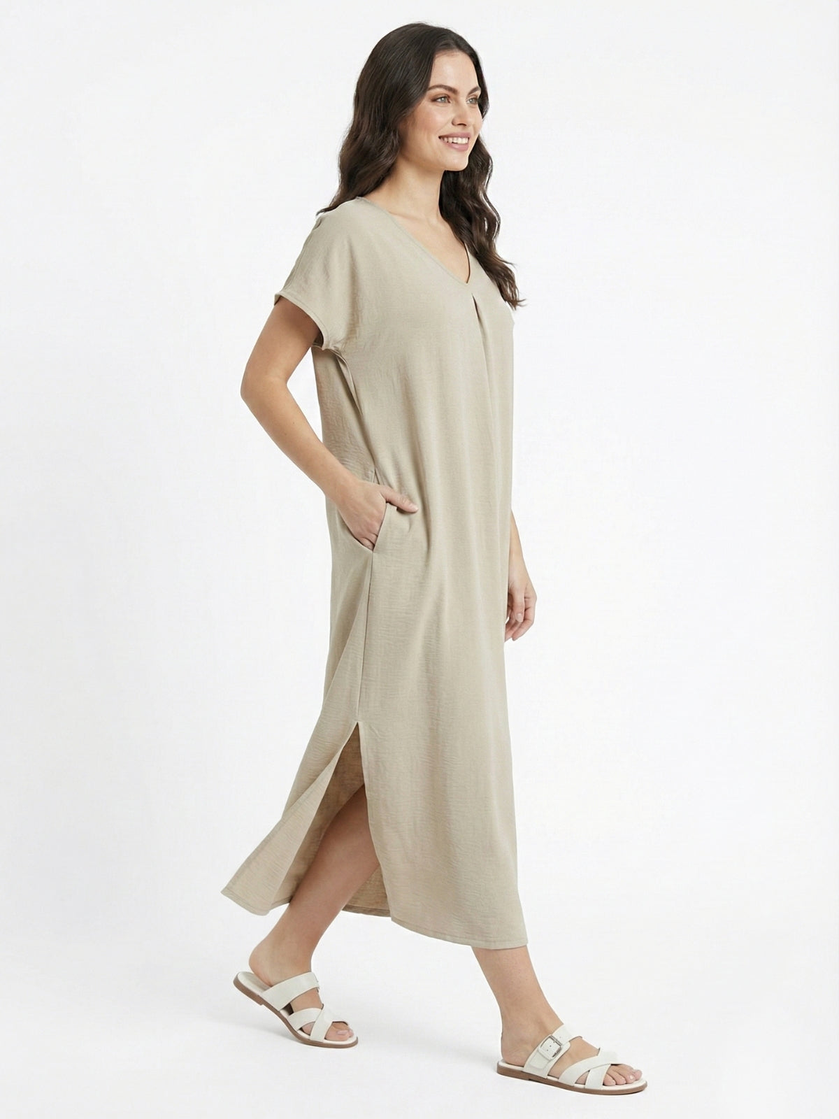 Vestido Bolsillos Chiara Viscosa Cey