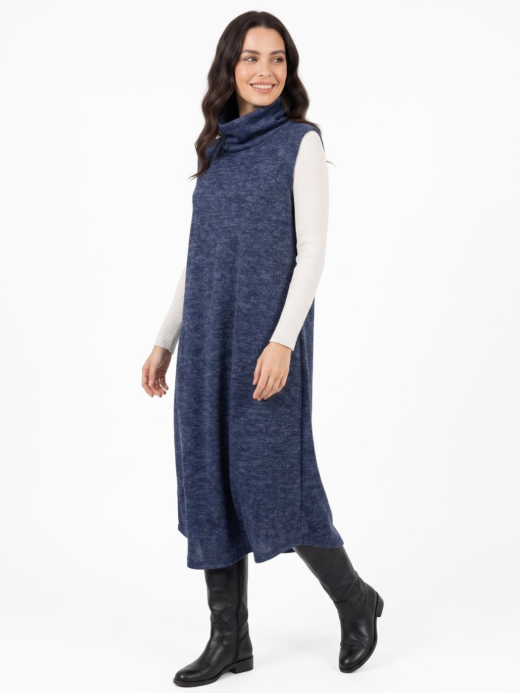 Vestido Túnica Clio Bolsillos Lanilla Jaspeada
