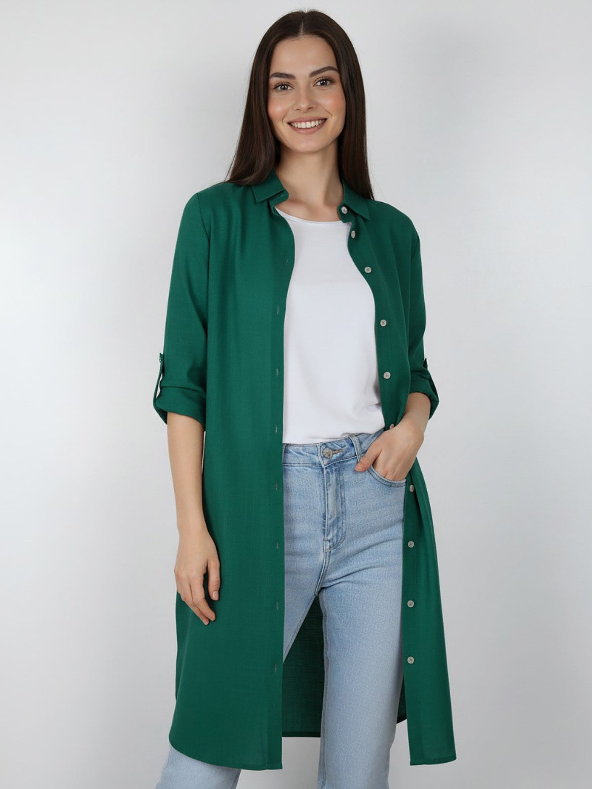 Bluson Largo 3/4 Bolsillo Zoe Lino