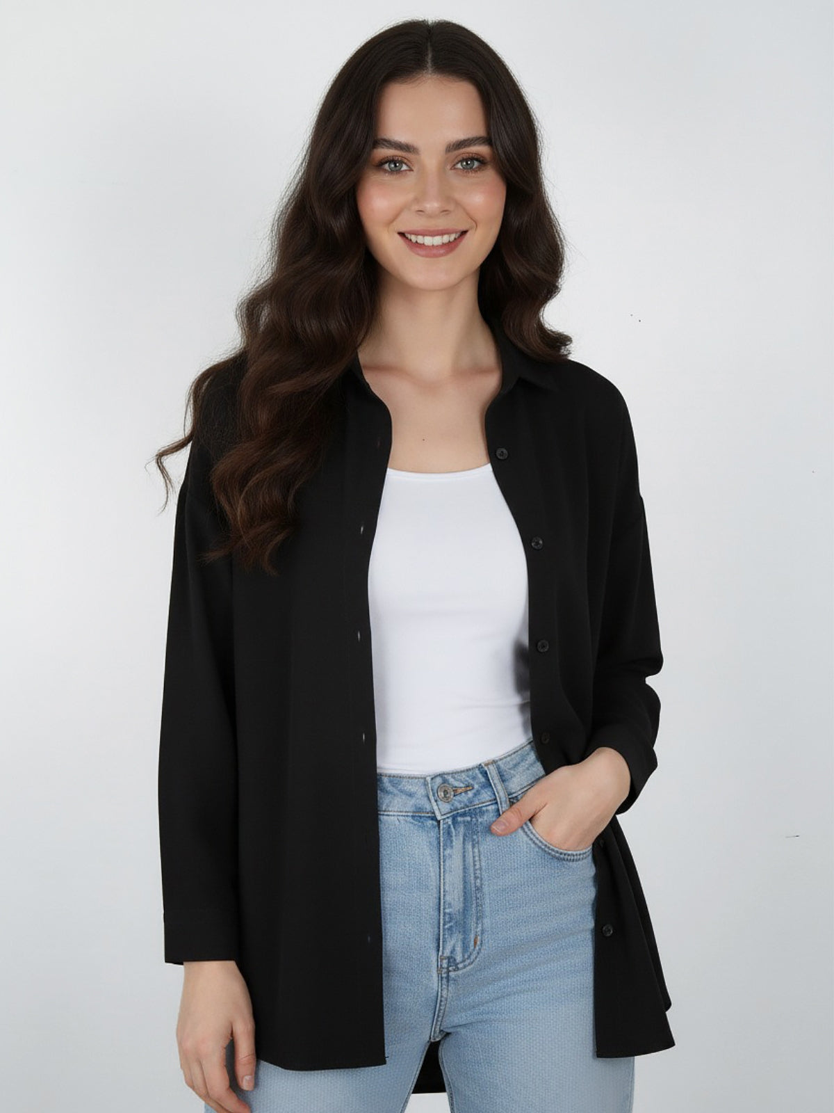 Blusa Noe Botón Viscosa Cey